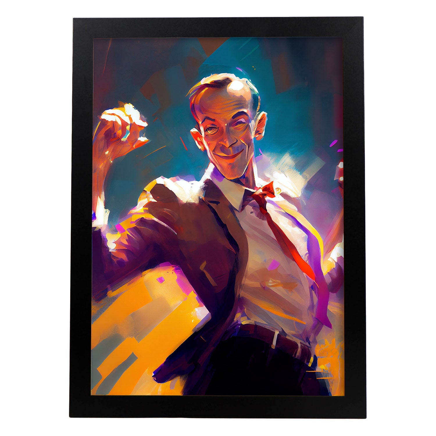 Nacnic Fred Astaire Dancing Pixar Style Dynamic Figura Dibujado. Estampados de arte de pared estético para el diseño de dormitorio o sala de estar.-Artwork-Nacnic-A4-Sin marco-Nacnic Estudio SL