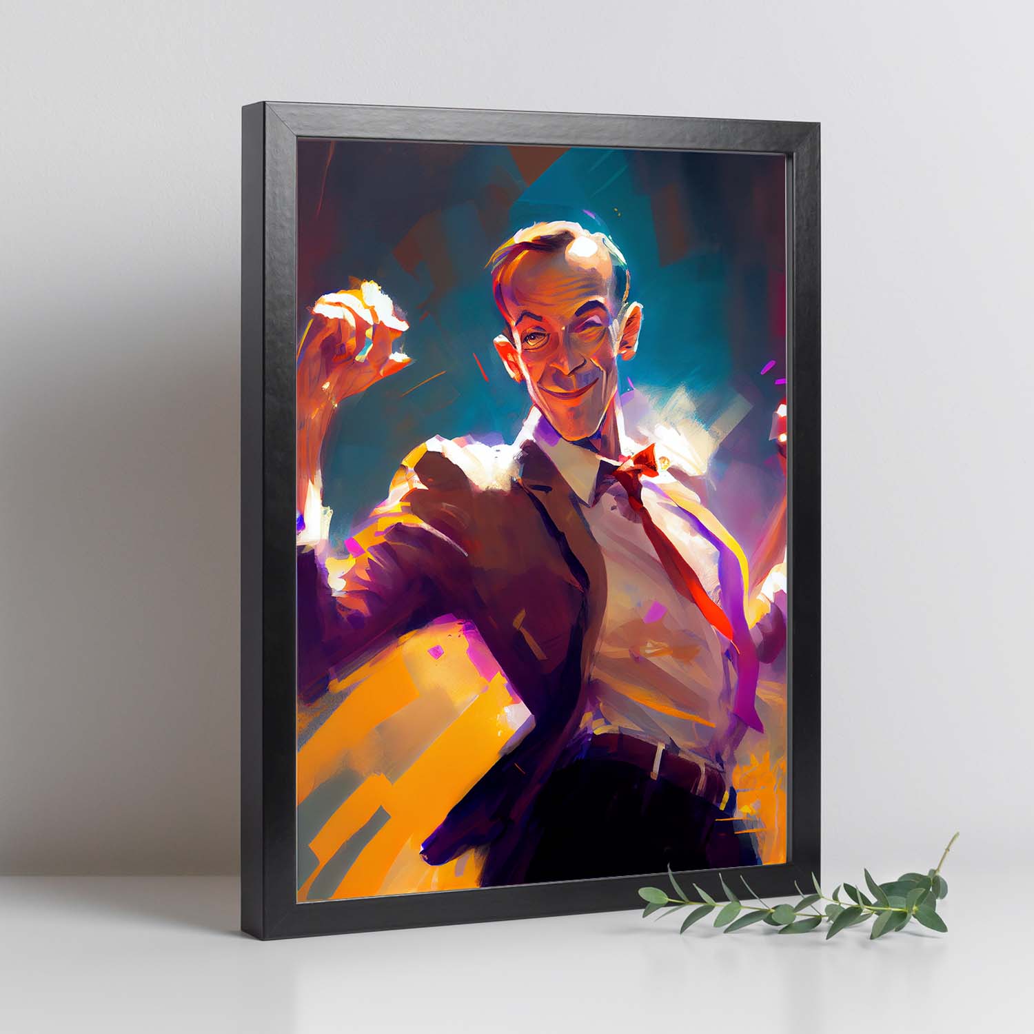 Nacnic Fred Astaire Dancing Pixar Style Dynamic Figura Dibujado. Estampados de arte de pared estético para el diseño de dormitorio o sala de estar.-Artwork-Nacnic-Nacnic Estudio SL