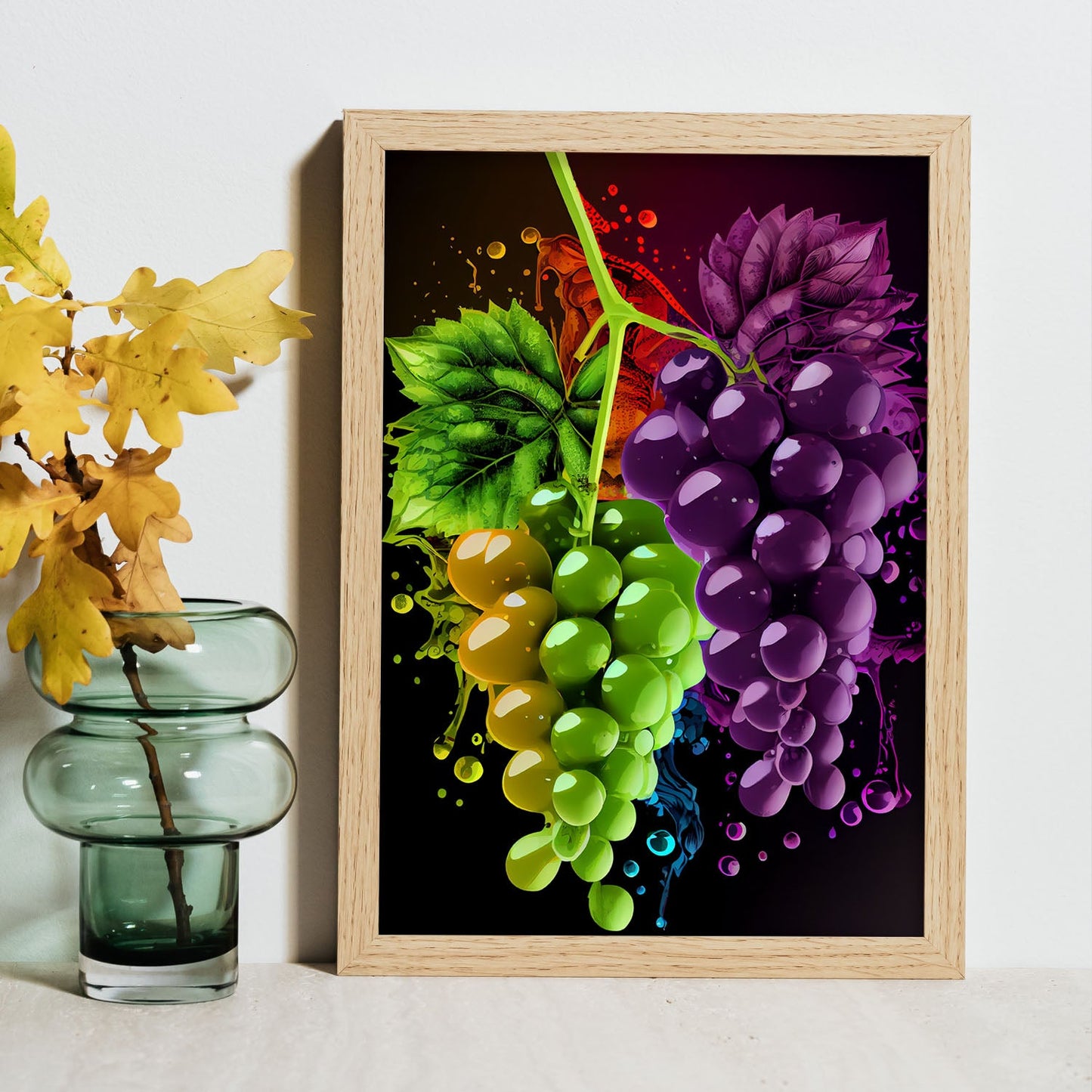 Nacnic Grapes Pop Art. Aesthetic Wall Art Prints for Bedroom or Living Room Design.