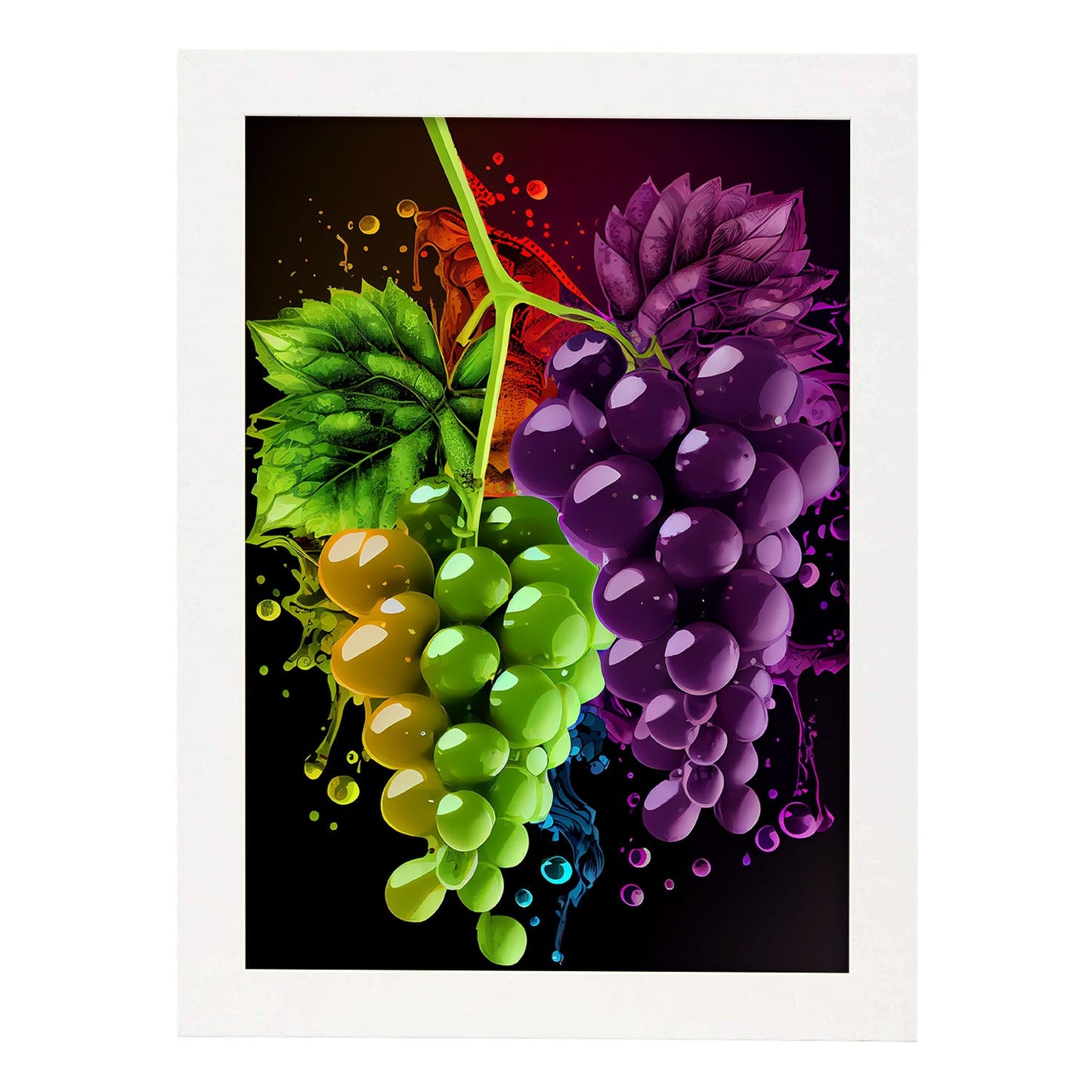 Nacnic Grapes Pop Art. Aesthetic Wall Art Prints for Bedroom or Living Room Design.
