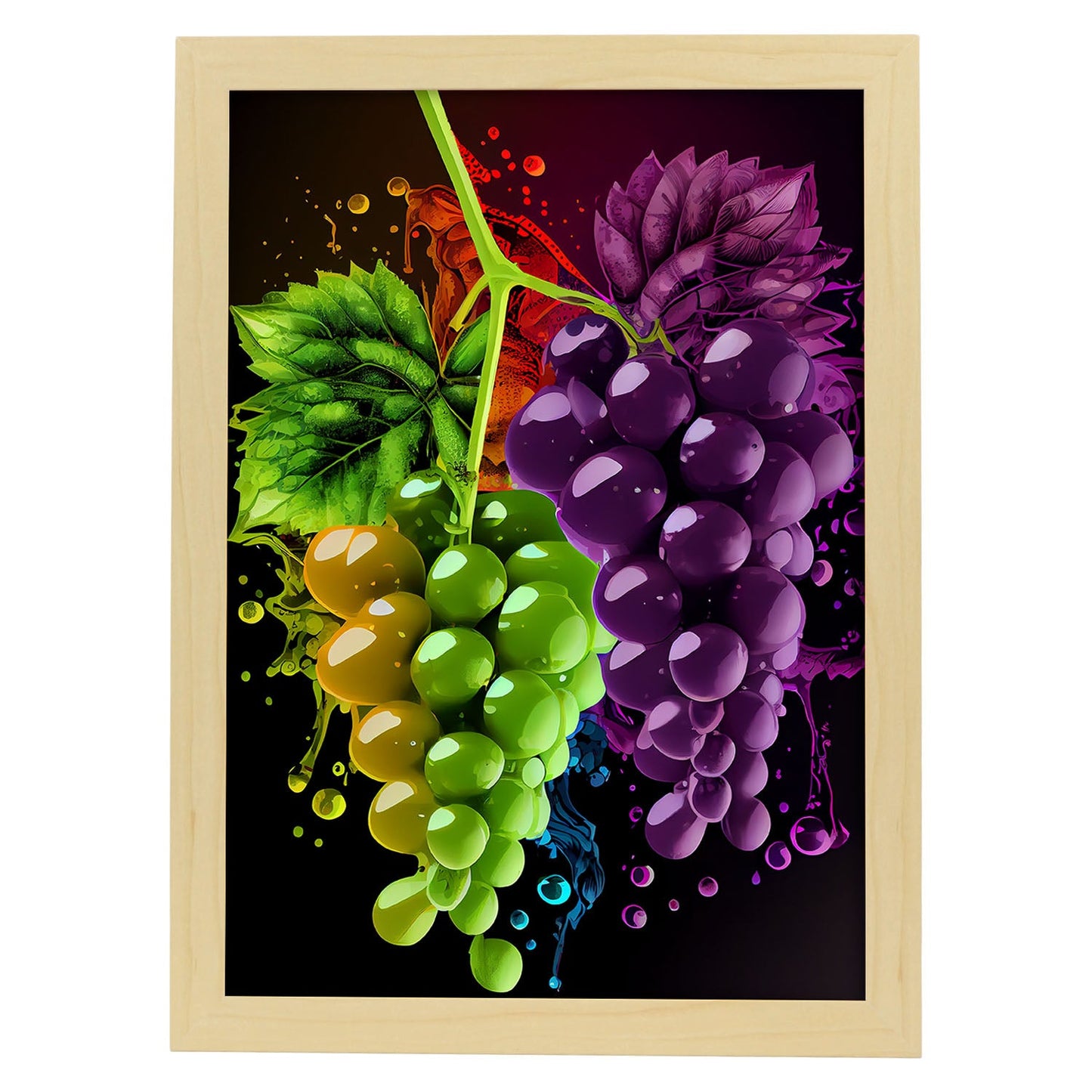 Nacnic Grapes Pop Art. Aesthetic Wall Art Prints for Bedroom or Living Room Design.