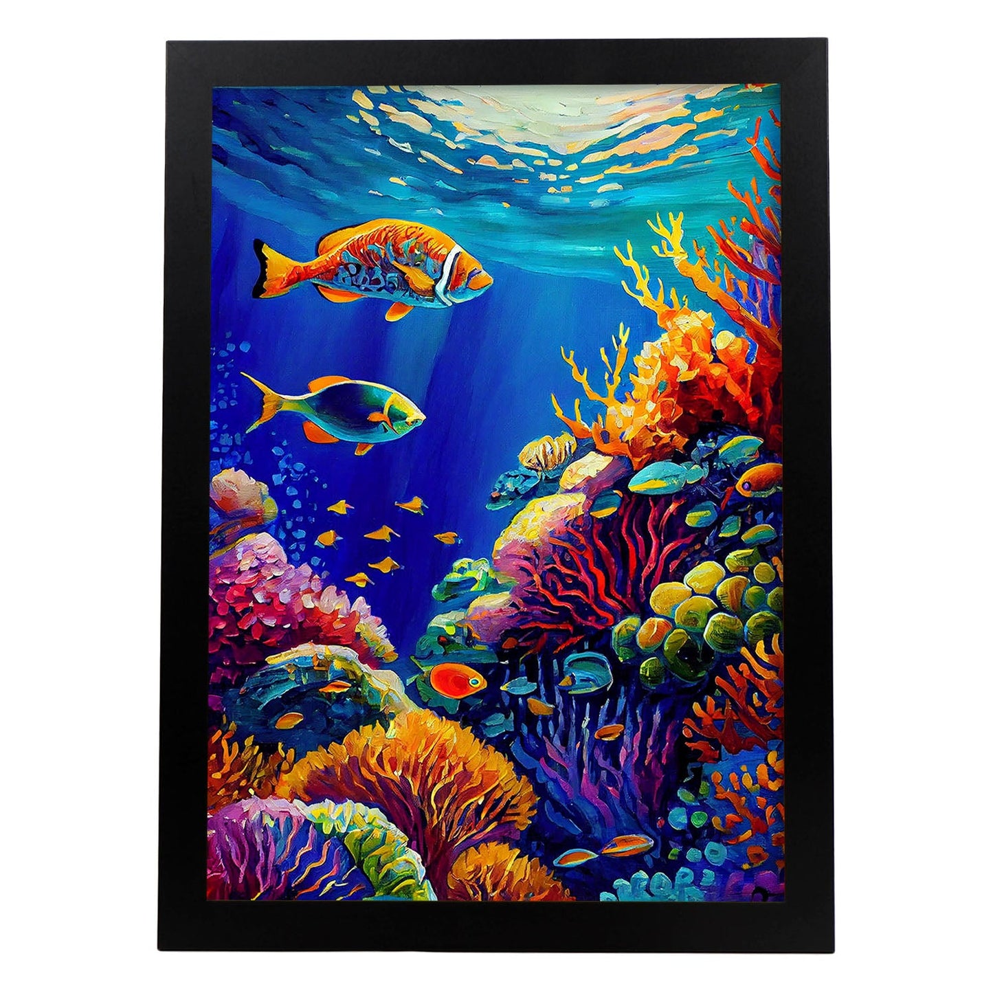 Nacnic Great Barrera Reef Queensland Australia Pintura al óleo. Estampados de arte de pared estético para el diseño de dormitorio o sala de estar.-Artwork-Nacnic-A4-Sin marco-Nacnic Estudio SL