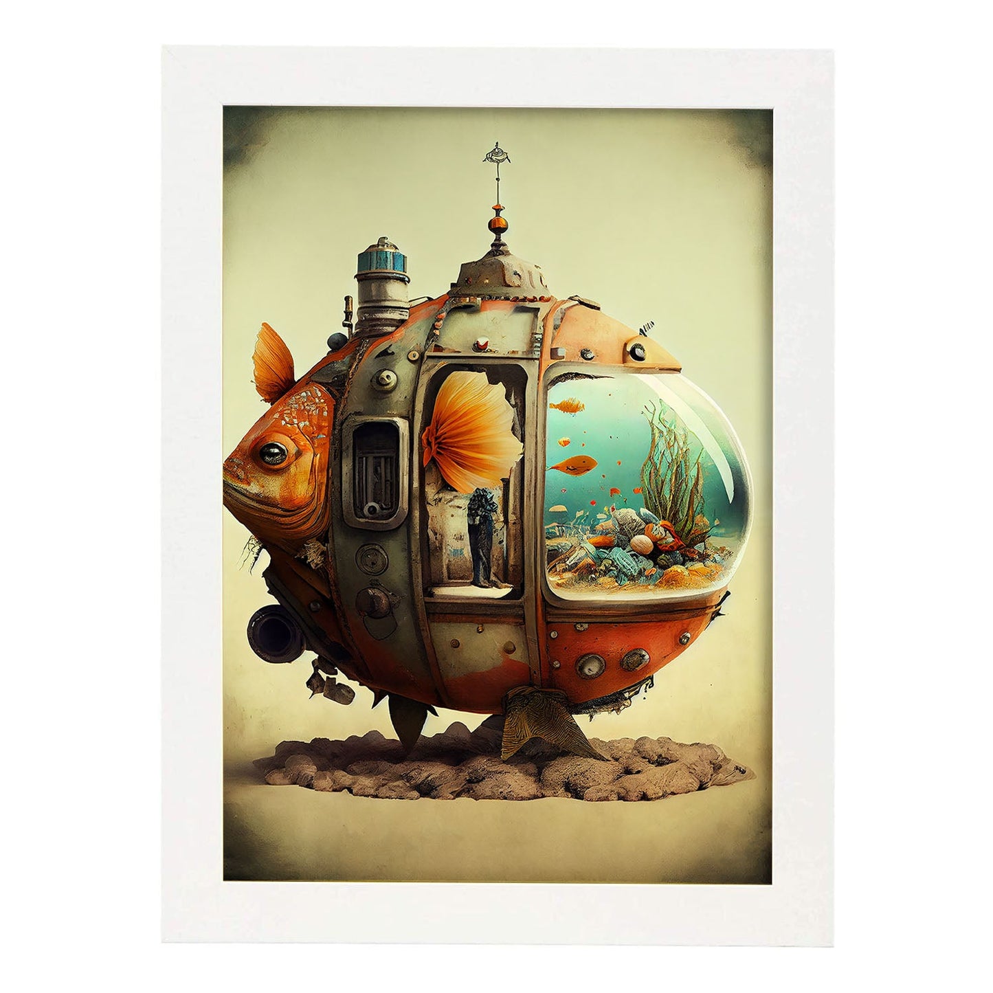 Nacnic hay infinitas posibilidades vintage extrañas 100. estampados de arte estético de pared para el diseño de dormitorio o sala de estar.-Artwork-Nacnic-A4-Marco Blanco-Nacnic Estudio SL
