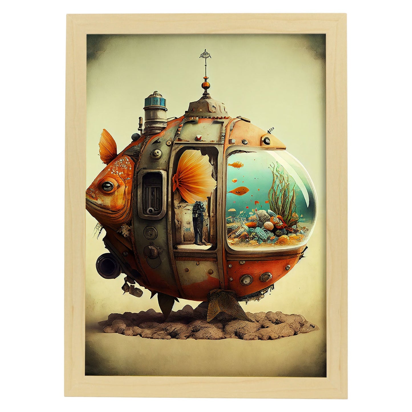 Nacnic hay infinitas posibilidades vintage extrañas 100. estampados de arte estético de pared para el diseño de dormitorio o sala de estar.-Artwork-Nacnic-A4-Marco Madera clara-Nacnic Estudio SL