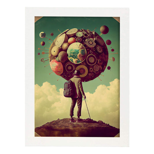 Nacnic hay infinitas posibilidades vintage extrañas 102. estampados de arte estético de pared para el diseño de dormitorio o sala de estar.-Artwork-Nacnic-A4-Marco Blanco-Nacnic Estudio SL