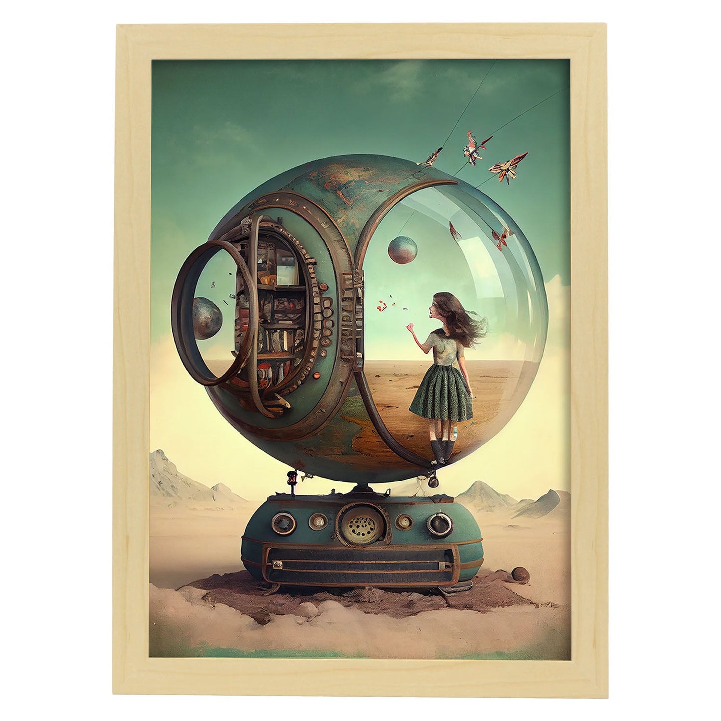 Nacnic hay infinitas posibilidades vintage extrañas 103. estampados de arte de pared estético para el diseño de dormitorio o sala de estar.-Artwork-Nacnic-A4-Marco Madera clara-Nacnic Estudio SL