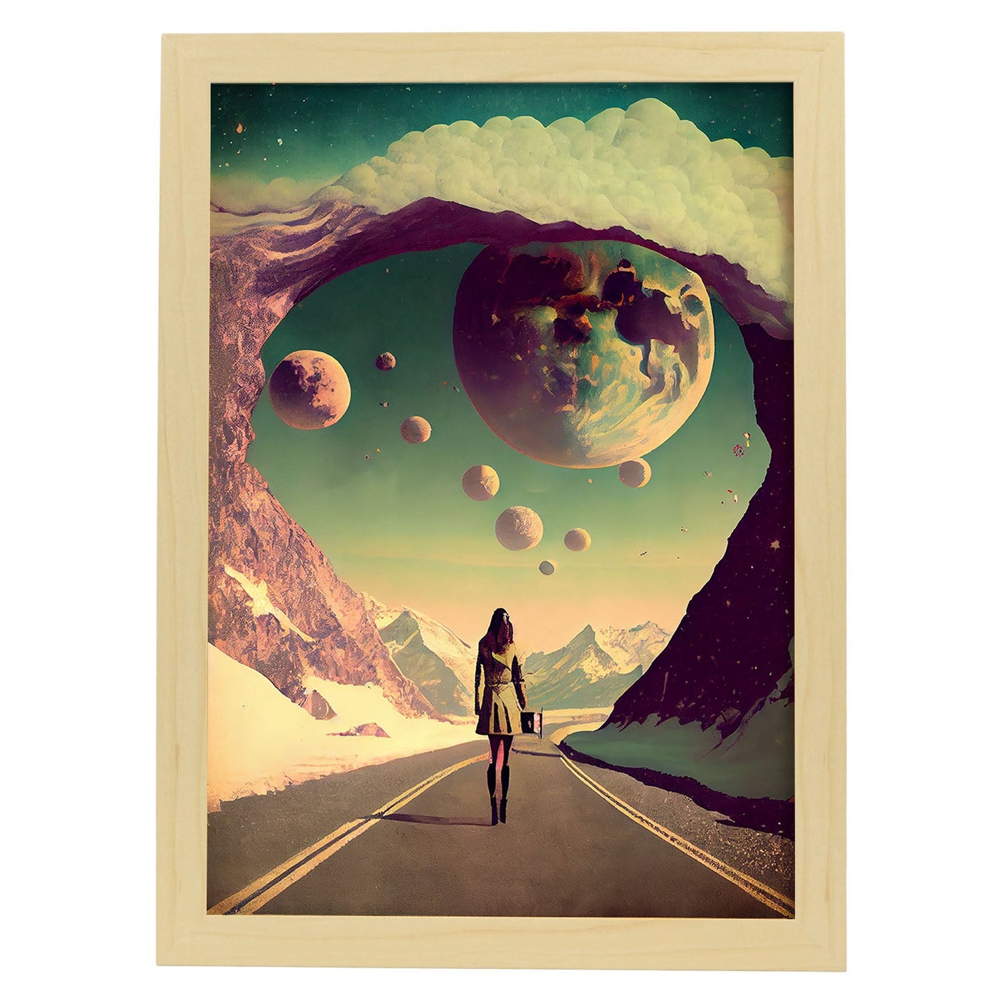 Nacnic hay infinitas posibilidades vintage extrañas 129. estampados de arte de pared estético para el diseño de dormitorio o sala de estar.-Artwork-Nacnic-A4-Marco Madera clara-Nacnic Estudio SL