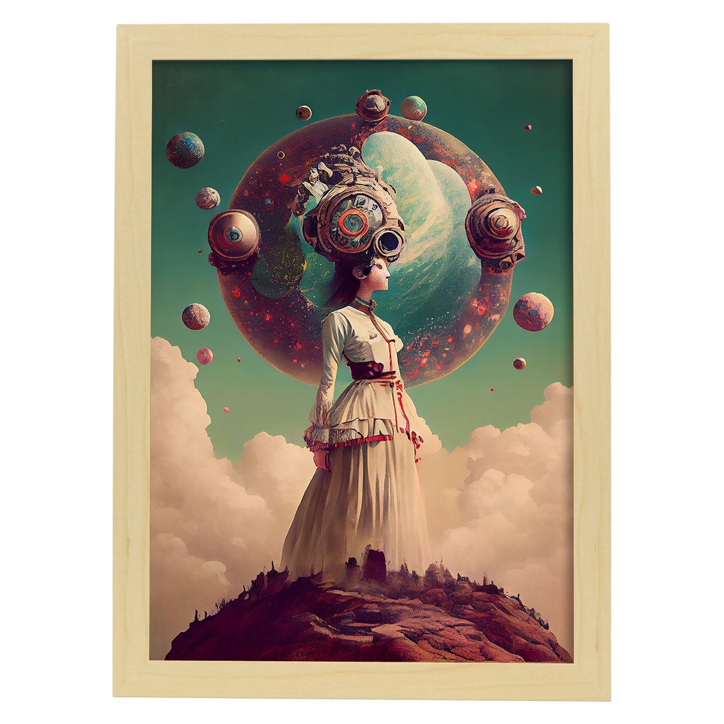 Nacnic hay infinitas posibilidades vintage extrañas 134. estampados de arte de pared estético para el diseño de dormitorio o sala de estar.-Artwork-Nacnic-A4-Marco Madera clara-Nacnic Estudio SL