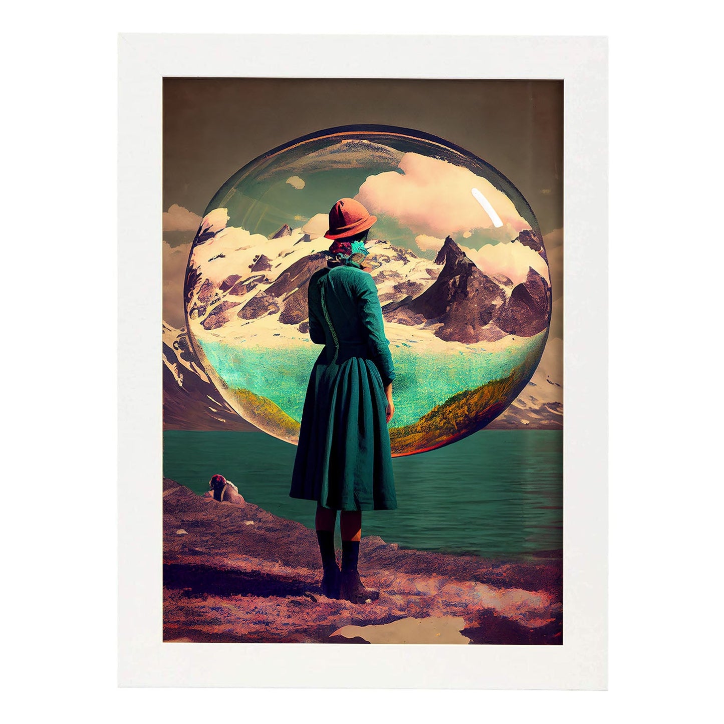 Nacnic hay infinitas posibilidades vintage extrañas 137. estampados de arte estético de pared para el diseño de dormitorio o sala de estar.-Artwork-Nacnic-A4-Marco Blanco-Nacnic Estudio SL