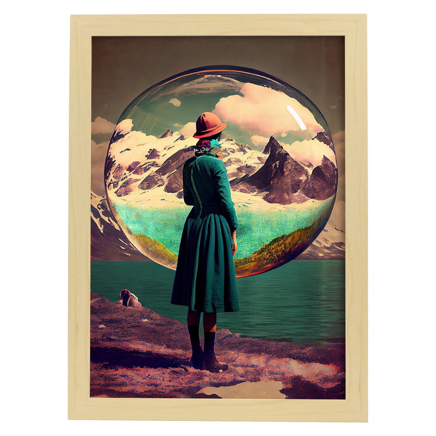 Nacnic hay infinitas posibilidades vintage extrañas 137. estampados de arte estético de pared para el diseño de dormitorio o sala de estar.-Artwork-Nacnic-A4-Marco Madera clara-Nacnic Estudio SL