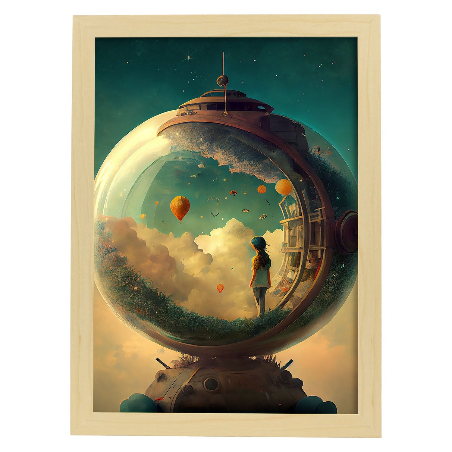 Nacnic hay infinitas posibilidades vintage extrañas 138. estampados de arte de pared estético para el diseño de dormitorio o sala de estar.-Artwork-Nacnic-A4-Marco Madera clara-Nacnic Estudio SL