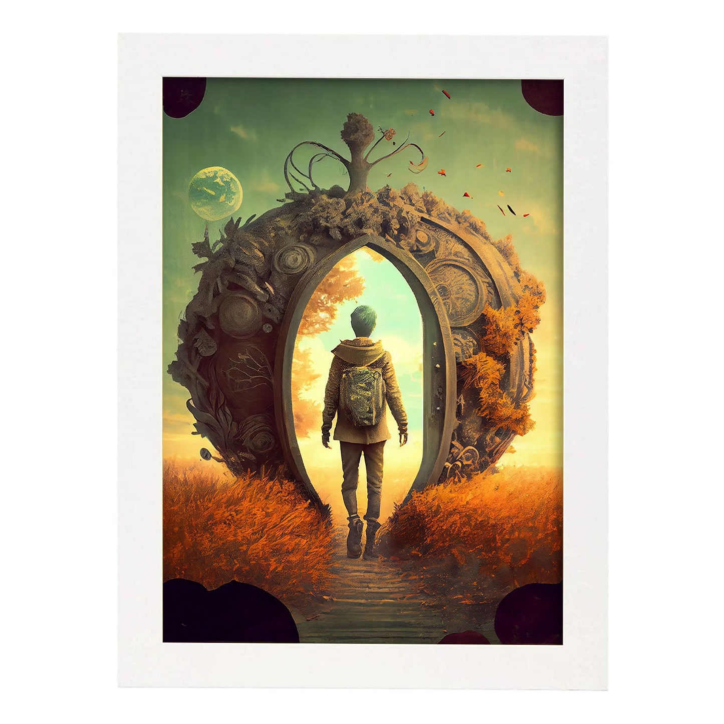 Nacnic hay infinitas posibilidades vintage extrañas 140. estampados de arte estético de pared para el diseño de dormitorio o sala de estar.-Artwork-Nacnic-A4-Marco Blanco-Nacnic Estudio SL