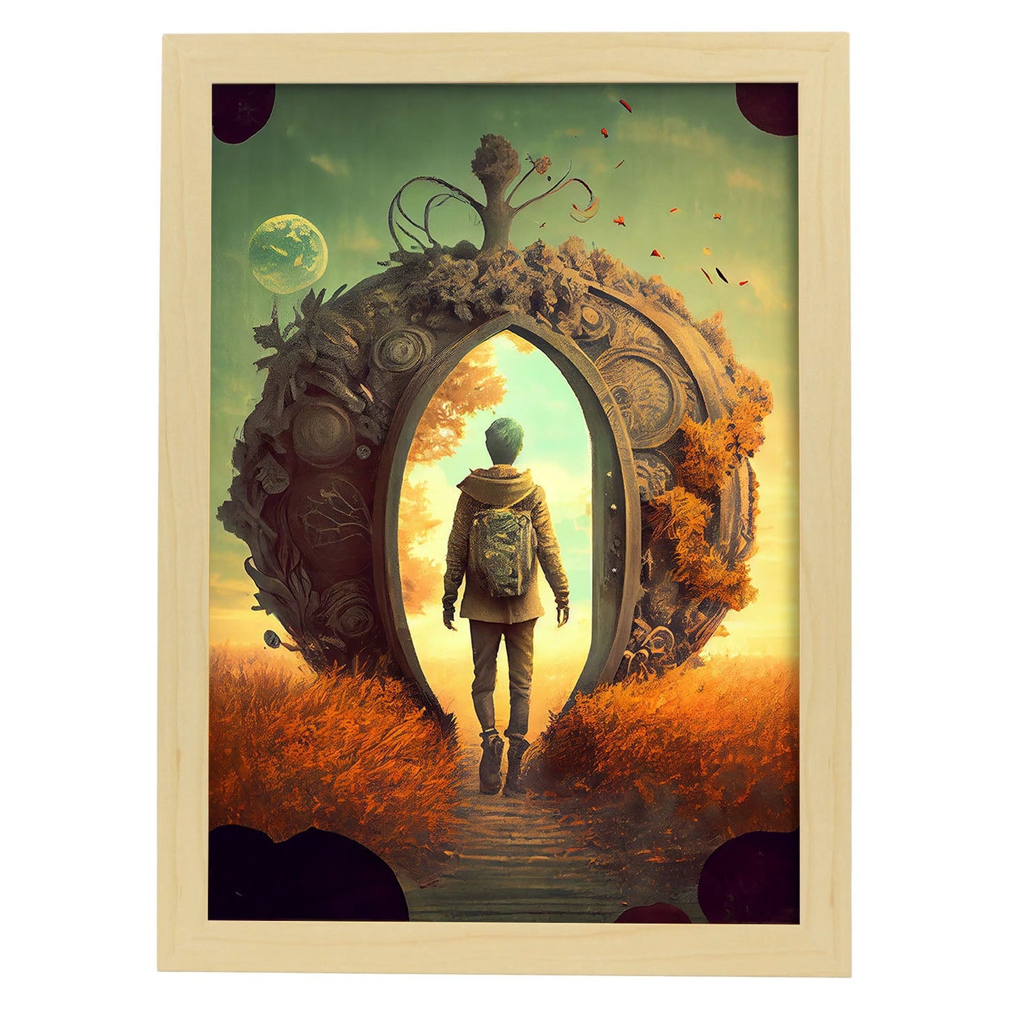 Nacnic hay infinitas posibilidades vintage extrañas 140. estampados de arte estético de pared para el diseño de dormitorio o sala de estar.-Artwork-Nacnic-A4-Marco Madera clara-Nacnic Estudio SL