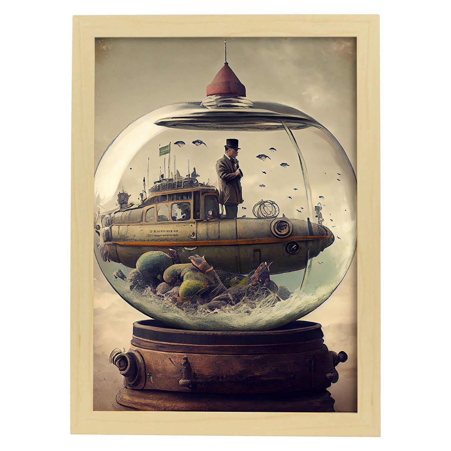 Nacnic hay infinitas posibilidades vintage extrañas 150. estampados de arte estético de pared para el diseño de dormitorio o sala de estar.-Artwork-Nacnic-A4-Marco Madera clara-Nacnic Estudio SL
