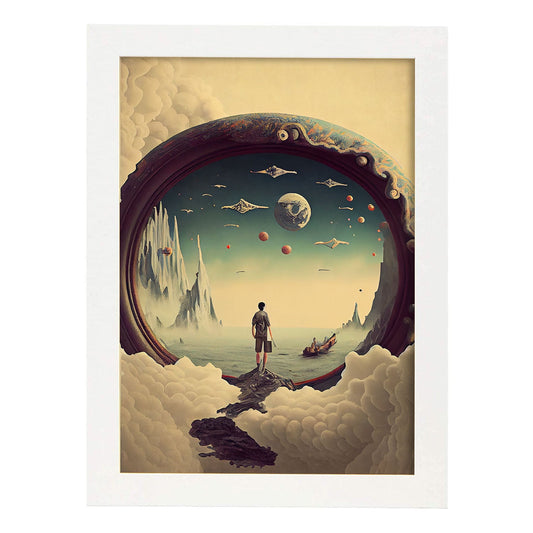 Nacnic hay infinitas posibilidades vintage extrañas 151. estampados de arte de pared estético para el diseño de dormitorio o sala de estar.-Artwork-Nacnic-A4-Marco Blanco-Nacnic Estudio SL