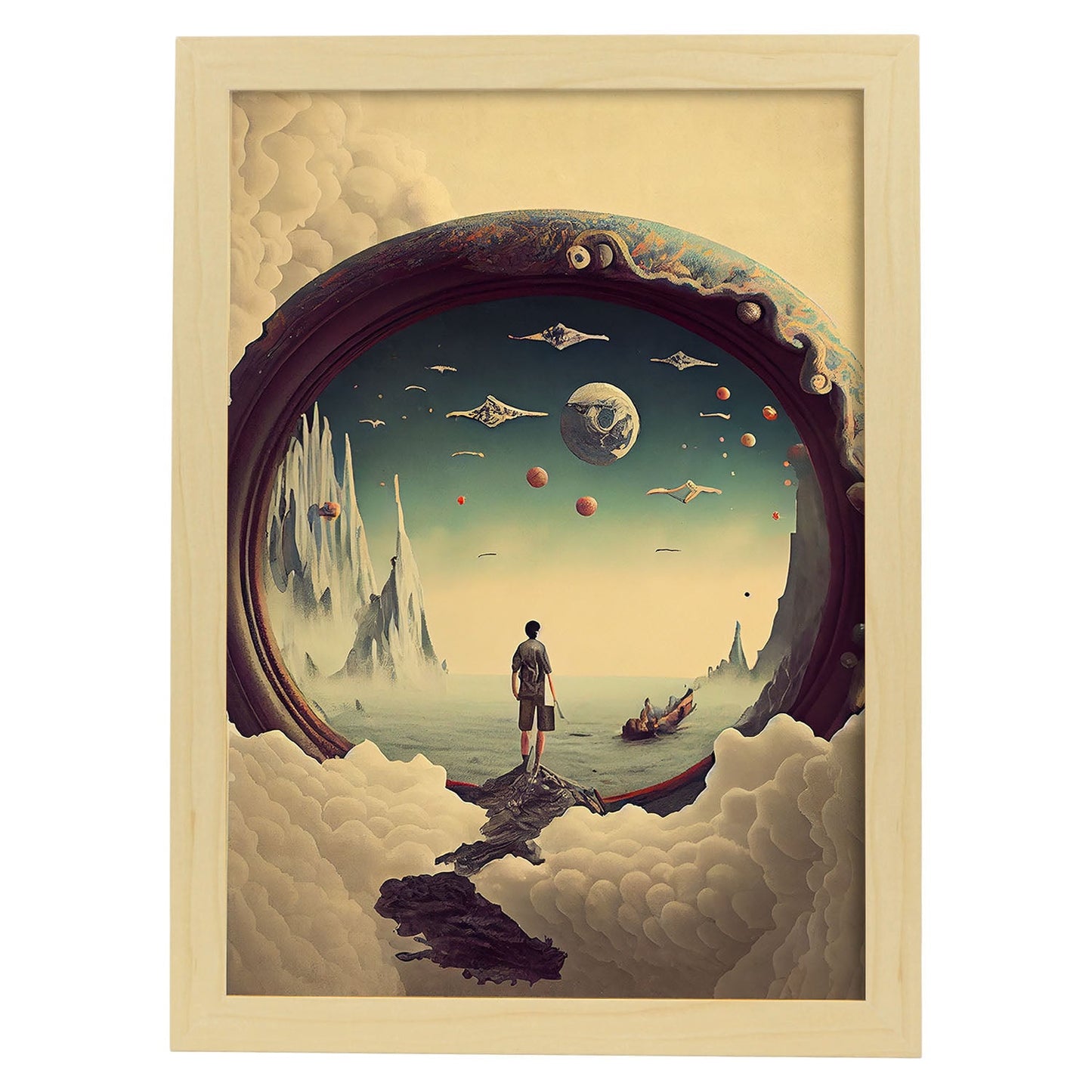 Nacnic hay infinitas posibilidades vintage extrañas 151. estampados de arte de pared estético para el diseño de dormitorio o sala de estar.-Artwork-Nacnic-A4-Marco Madera clara-Nacnic Estudio SL
