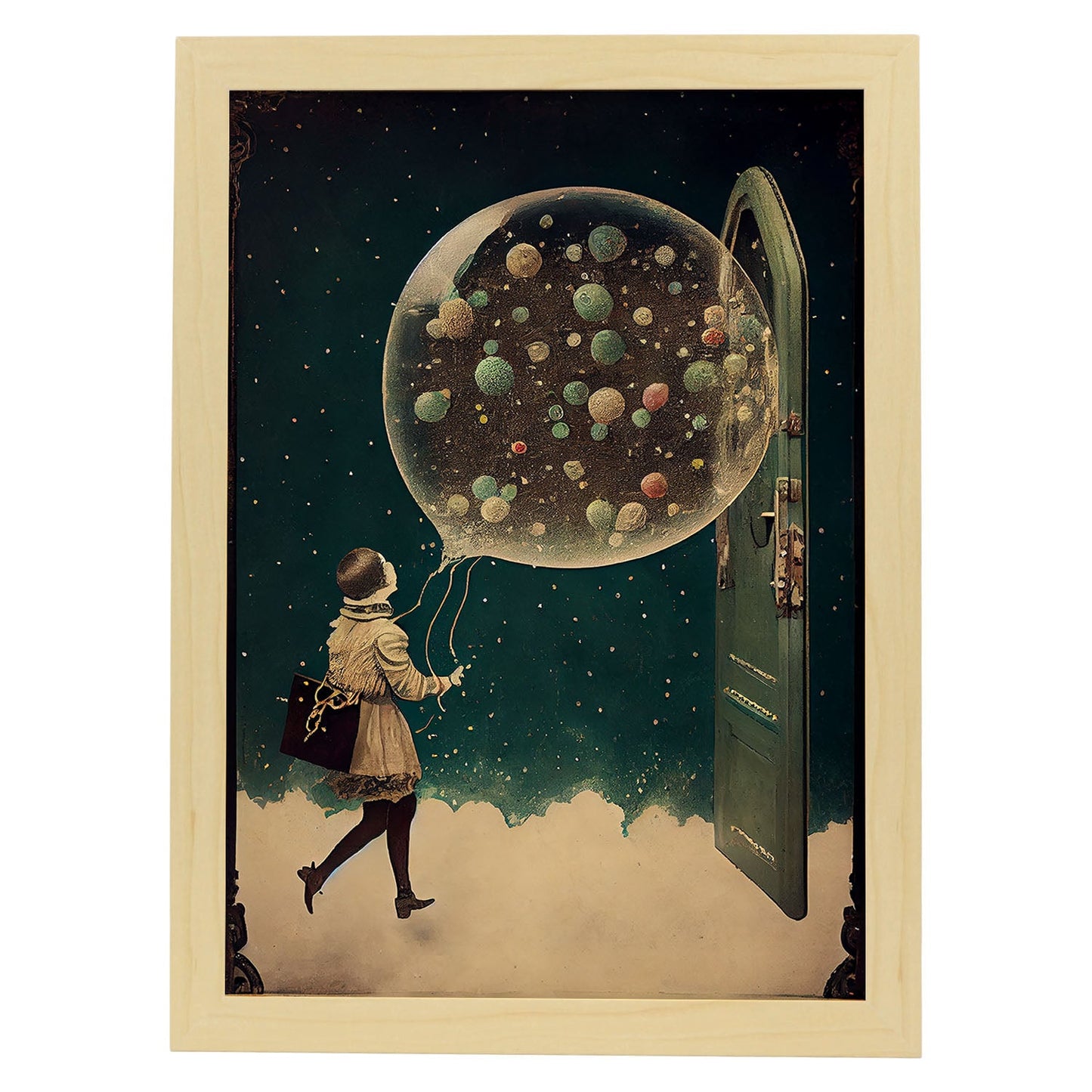 Nacnic hay infinitas posibilidades vintage extrañas 159. estampados de arte de pared estético para el diseño de dormitorio o sala de estar.-Artwork-Nacnic-A4-Marco Madera clara-Nacnic Estudio SL