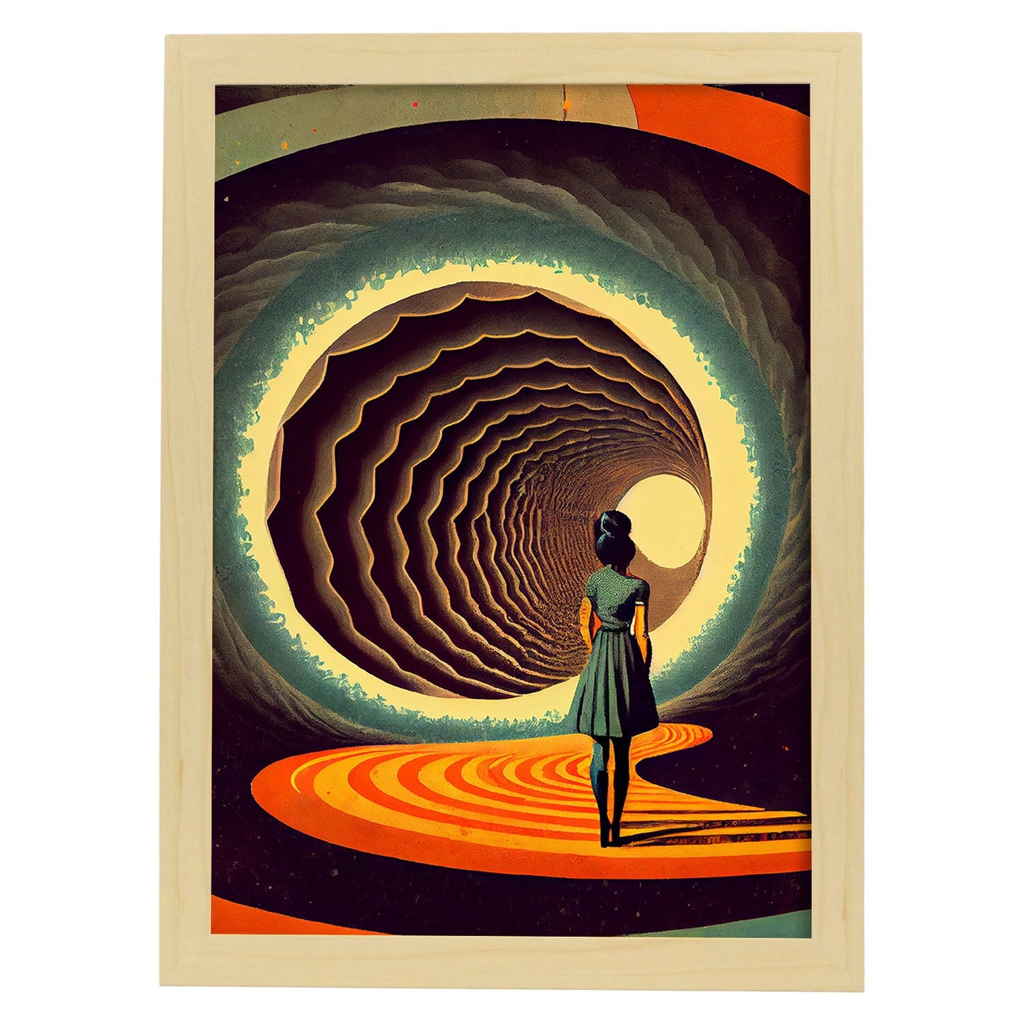 Nacnic hay infinitas posibilidades vintage extrañas 184. estampados de arte de pared estético para el diseño de dormitorio o sala de estar.-Artwork-Nacnic-A4-Marco Madera clara-Nacnic Estudio SL