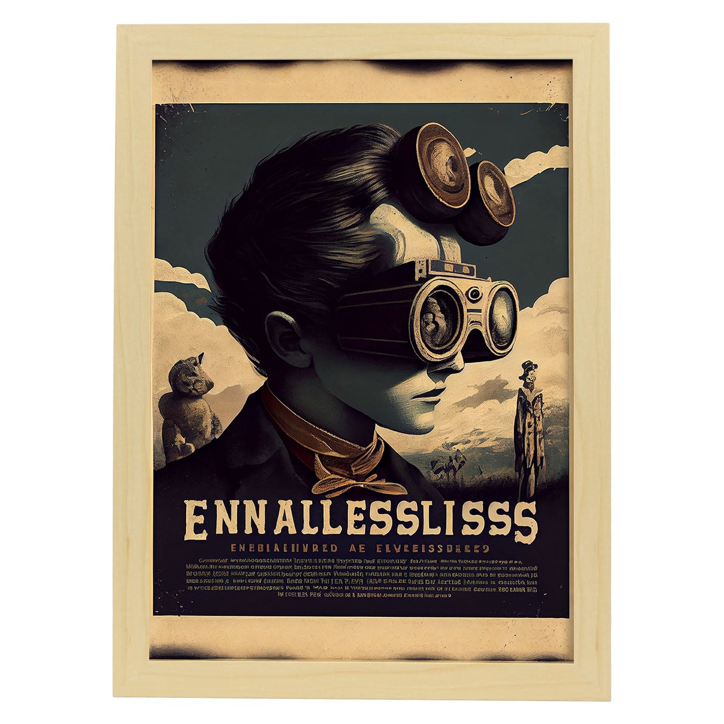Nacnic hay infinitas posibilidades vintage extrañas 187. estampados de arte de pared estético para el diseño de dormitorio o sala de estar.-Artwork-Nacnic-A4-Marco Madera clara-Nacnic Estudio SL