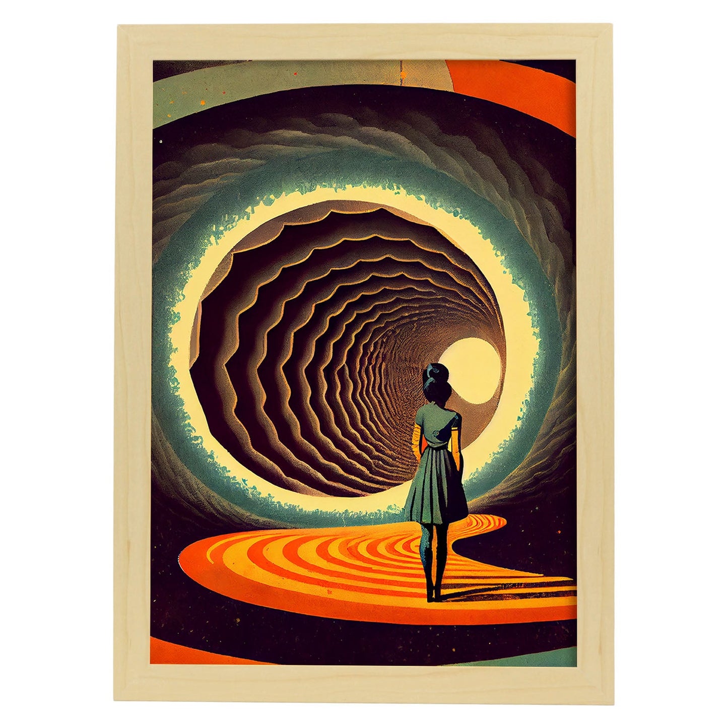Nacnic hay infinitas posibilidades vintage extrañas 222. estampados de arte estético de pared para el diseño de dormitorio o sala de estar.-Artwork-Nacnic-A4-Marco Madera clara-Nacnic Estudio SL