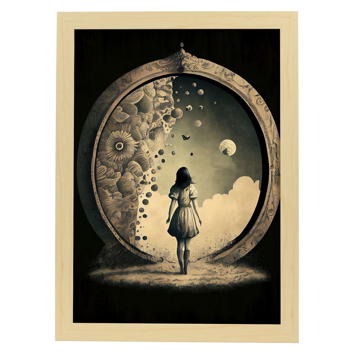 Nacnic hay infinitas posibilidades vintage extrañas 226. estampados de arte estético de pared para el diseño de dormitorio o sala de estar.-Artwork-Nacnic-A4-Marco Madera clara-Nacnic Estudio SL