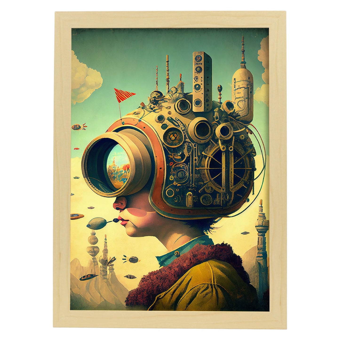 Nacnic hay infinitas posibilidades vintage extrañas 240. estampados de arte estético de pared para el diseño de dormitorio o sala de estar.-Artwork-Nacnic-A4-Marco Madera clara-Nacnic Estudio SL
