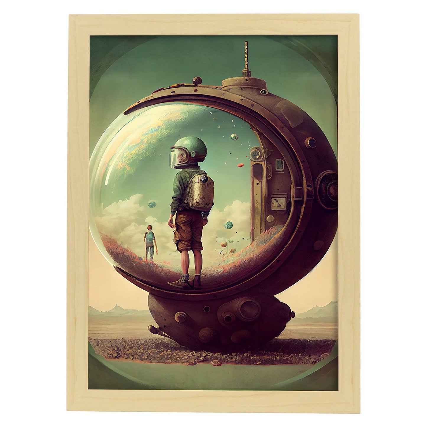 Nacnic hay infinitas posibilidades vintage extrañas 250. estampados de arte estético de pared para el diseño de dormitorio o sala de estar.-Artwork-Nacnic-A4-Marco Madera clara-Nacnic Estudio SL