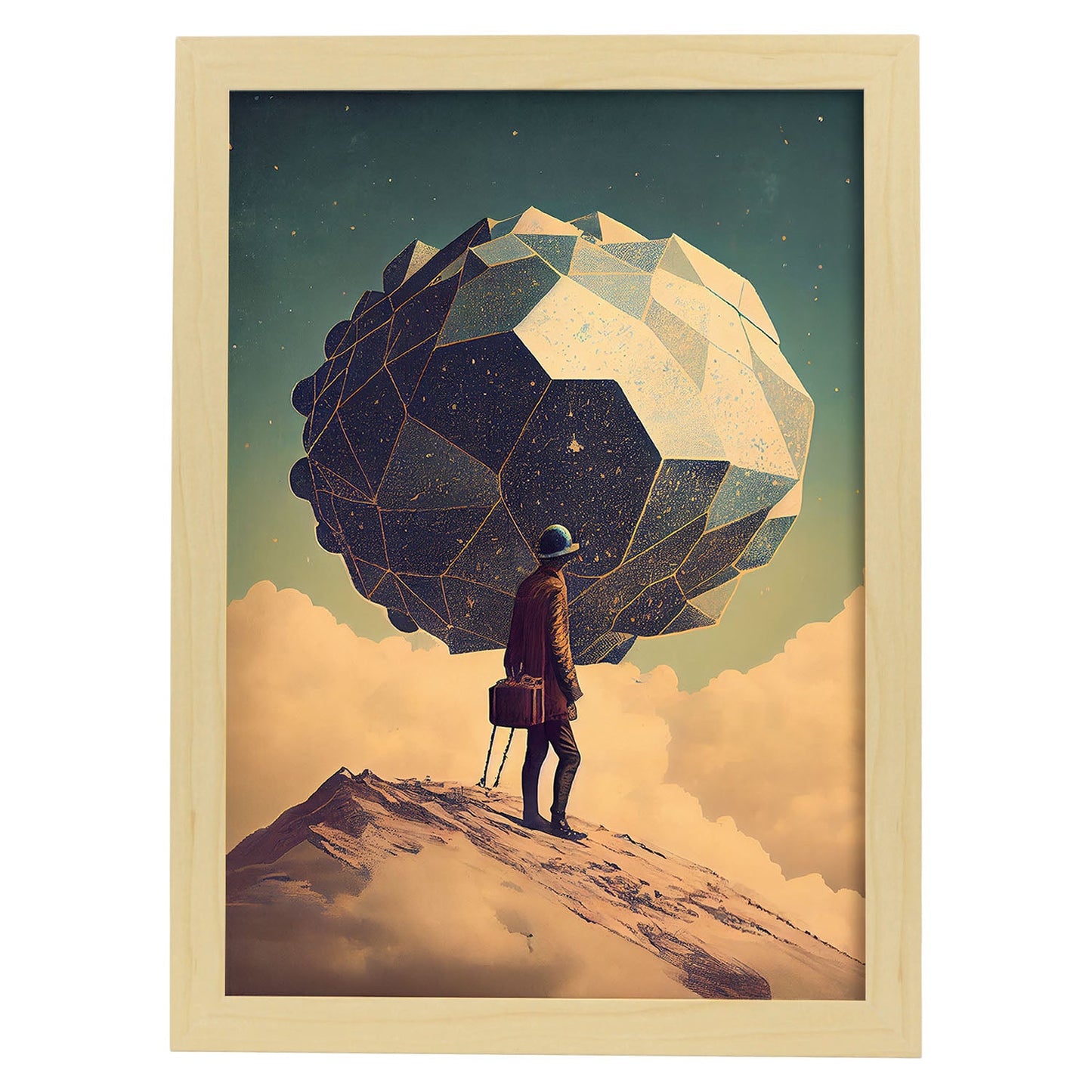 Nacnic hay infinitas posibilidades vintage extrañas 255. estampados de arte de pared estético para el diseño de dormitorio o sala de estar.-Artwork-Nacnic-A4-Marco Madera clara-Nacnic Estudio SL