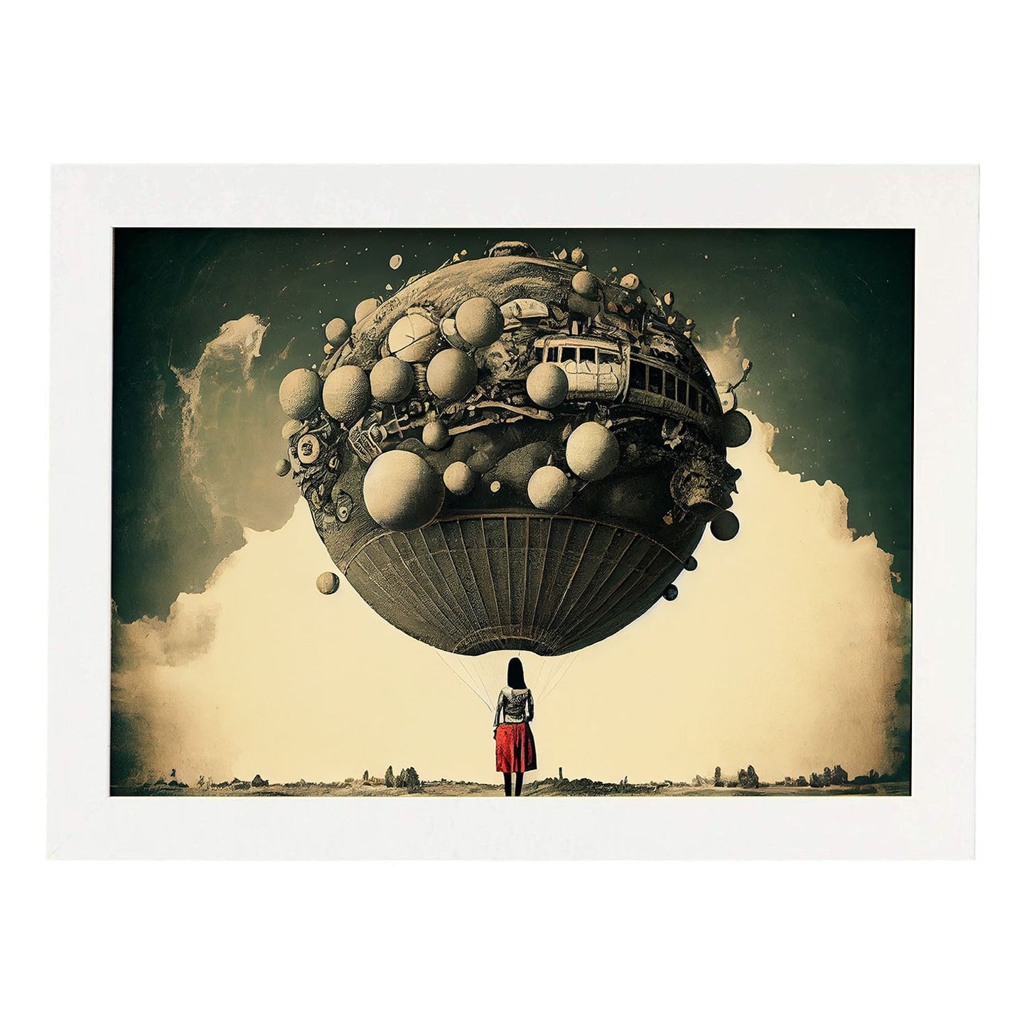 Nacnic hay infinitas posibilidades vintage extrañas 260. estampados de arte estético de pared para el diseño de dormitorio o sala de estar.-Artwork-Nacnic-A4-Marco Blanco-Nacnic Estudio SL