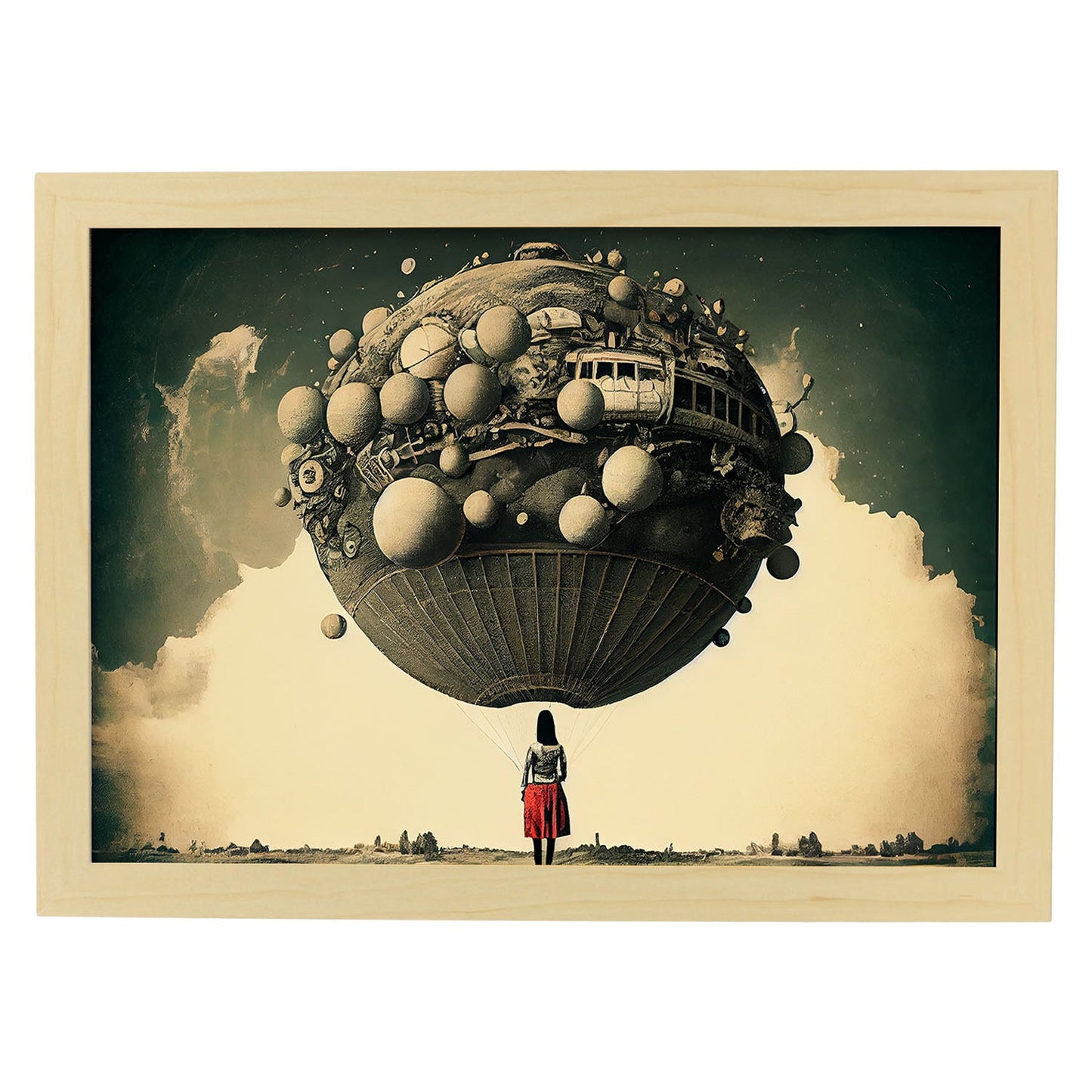 Nacnic hay infinitas posibilidades vintage extrañas 260. estampados de arte estético de pared para el diseño de dormitorio o sala de estar.-Artwork-Nacnic-A4-Marco Madera clara-Nacnic Estudio SL
