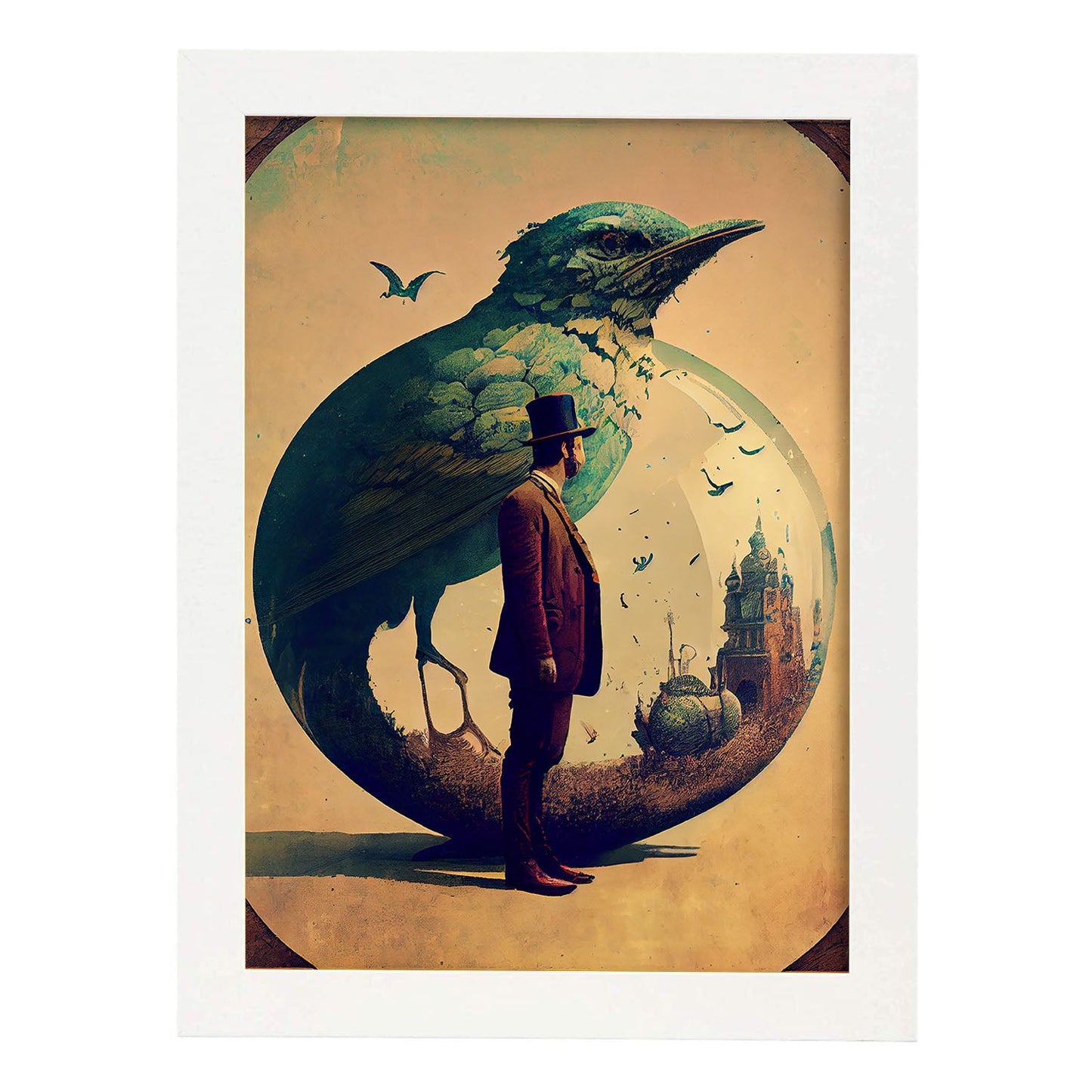 Nacnic hay infinitas posibilidades vintage extrañas 37. estampados de arte estético de pared para el diseño de dormitorio o sala de estar.-Artwork-Nacnic-A4-Marco Blanco-Nacnic Estudio SL