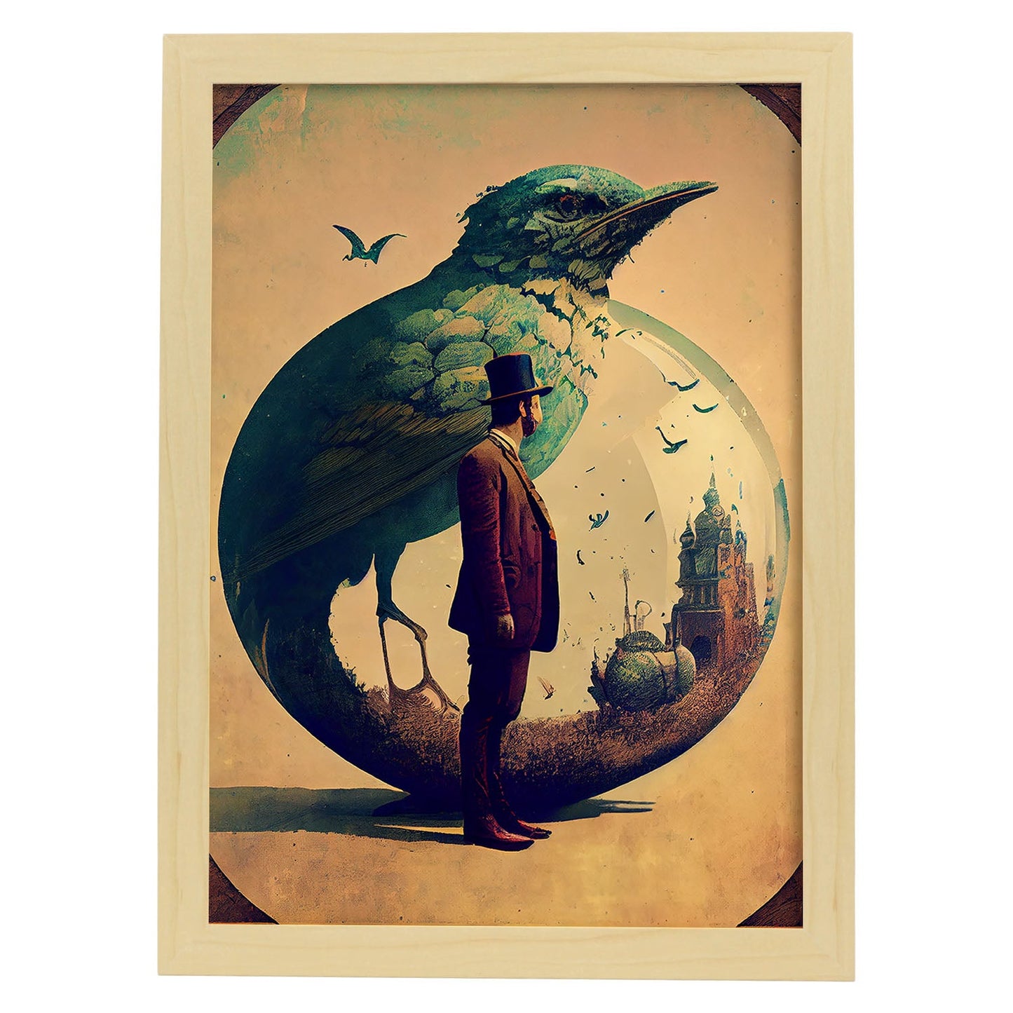 Nacnic hay infinitas posibilidades vintage extrañas 37. estampados de arte estético de pared para el diseño de dormitorio o sala de estar.-Artwork-Nacnic-A4-Marco Madera clara-Nacnic Estudio SL