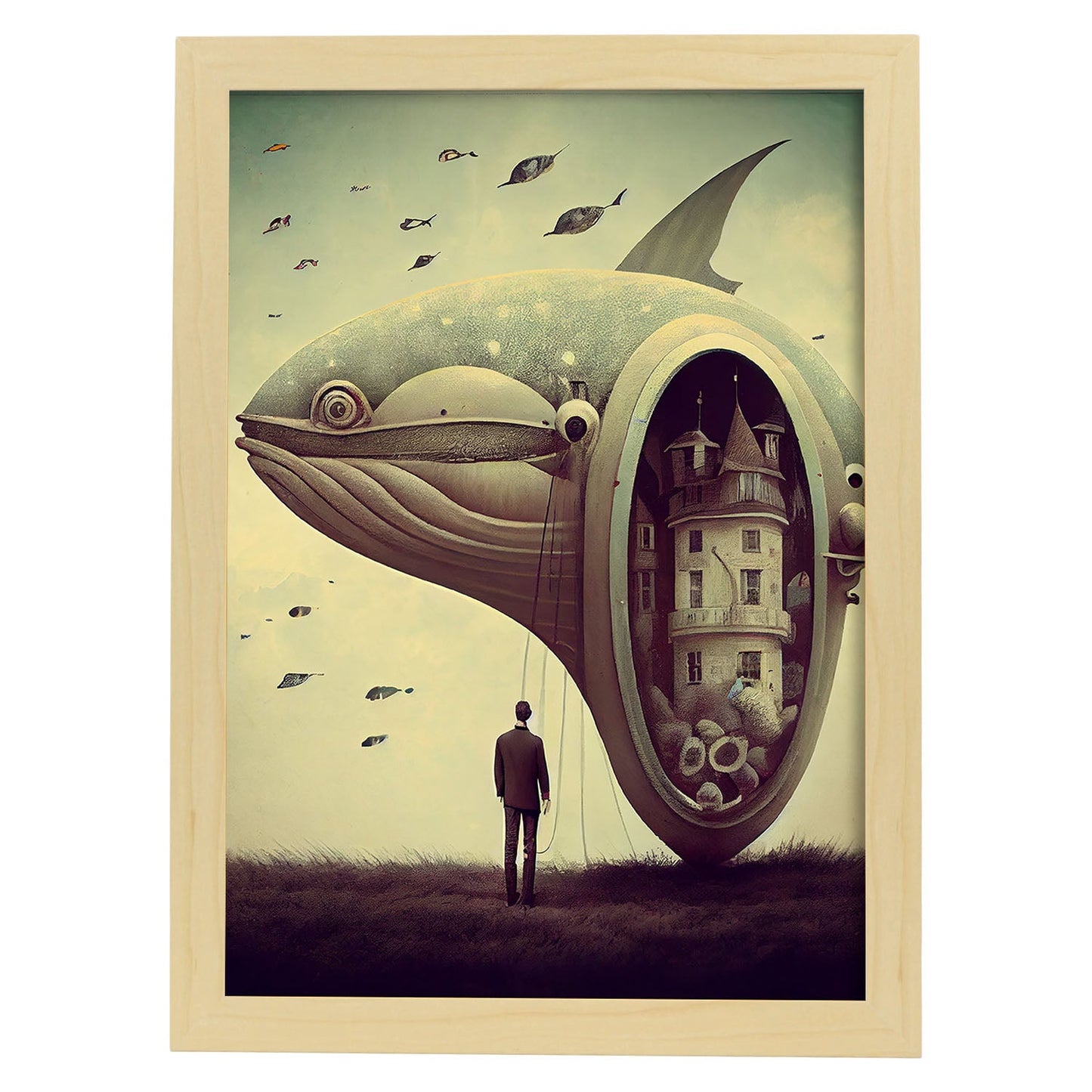 Nacnic hay infinitas posibilidades vintage extrañas 51. estampados de arte estético de pared para el diseño de dormitorio o sala de estar.-Artwork-Nacnic-A4-Marco Madera clara-Nacnic Estudio SL