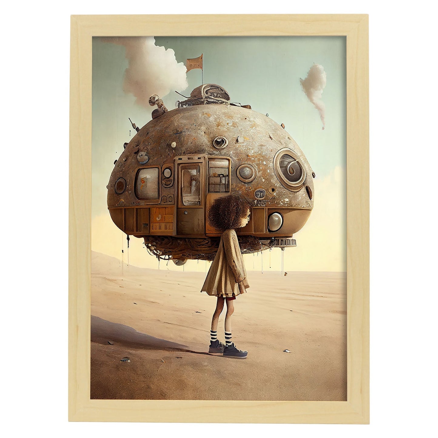 Nacnic hay infinitas posibilidades vintage extrañas 55. estampados de arte de pared estético para el diseño de dormitorio o sala de estar.-Artwork-Nacnic-A4-Marco Madera clara-Nacnic Estudio SL