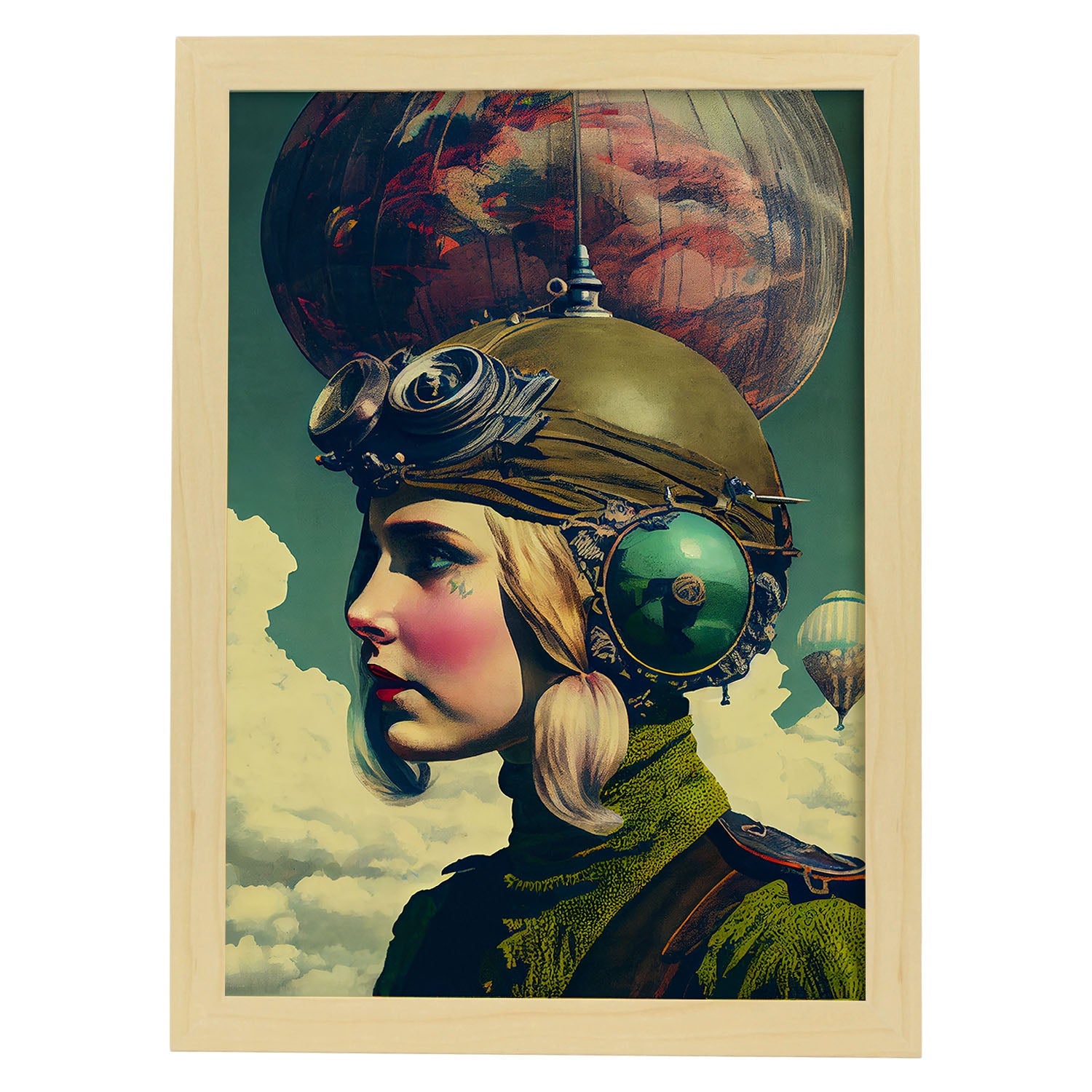 Nacnic hay infinitas posibilidades vintage extrañas 80. estampados de arte estético de pared para el diseño de dormitorio o sala de estar.-Artwork-Nacnic-A4-Marco Madera clara-Nacnic Estudio SL
