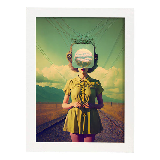 Nacnic hay infinitas posibilidades vintage extrañas 90. estampados de arte estético de pared para el diseño de dormitorio o sala de estar.-Artwork-Nacnic-A4-Marco Blanco-Nacnic Estudio SL