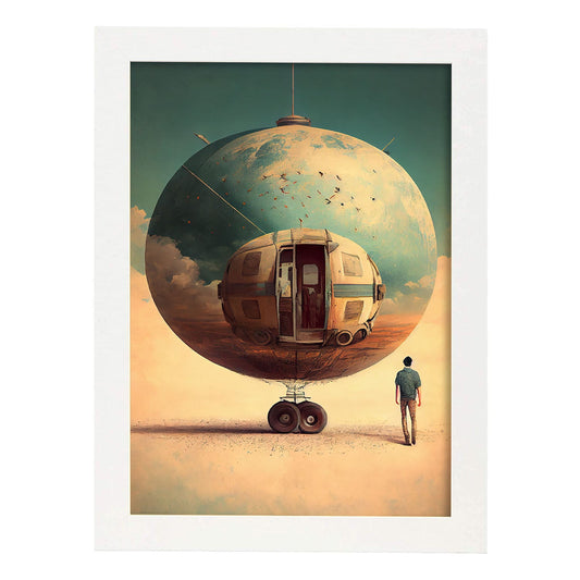 Nacnic hay infinitas posibilidades vintage raras 30. estampados de arte estético de pared para el diseño de dormitorio o sala de estar.-Artwork-Nacnic-A4-Marco Blanco-Nacnic Estudio SL