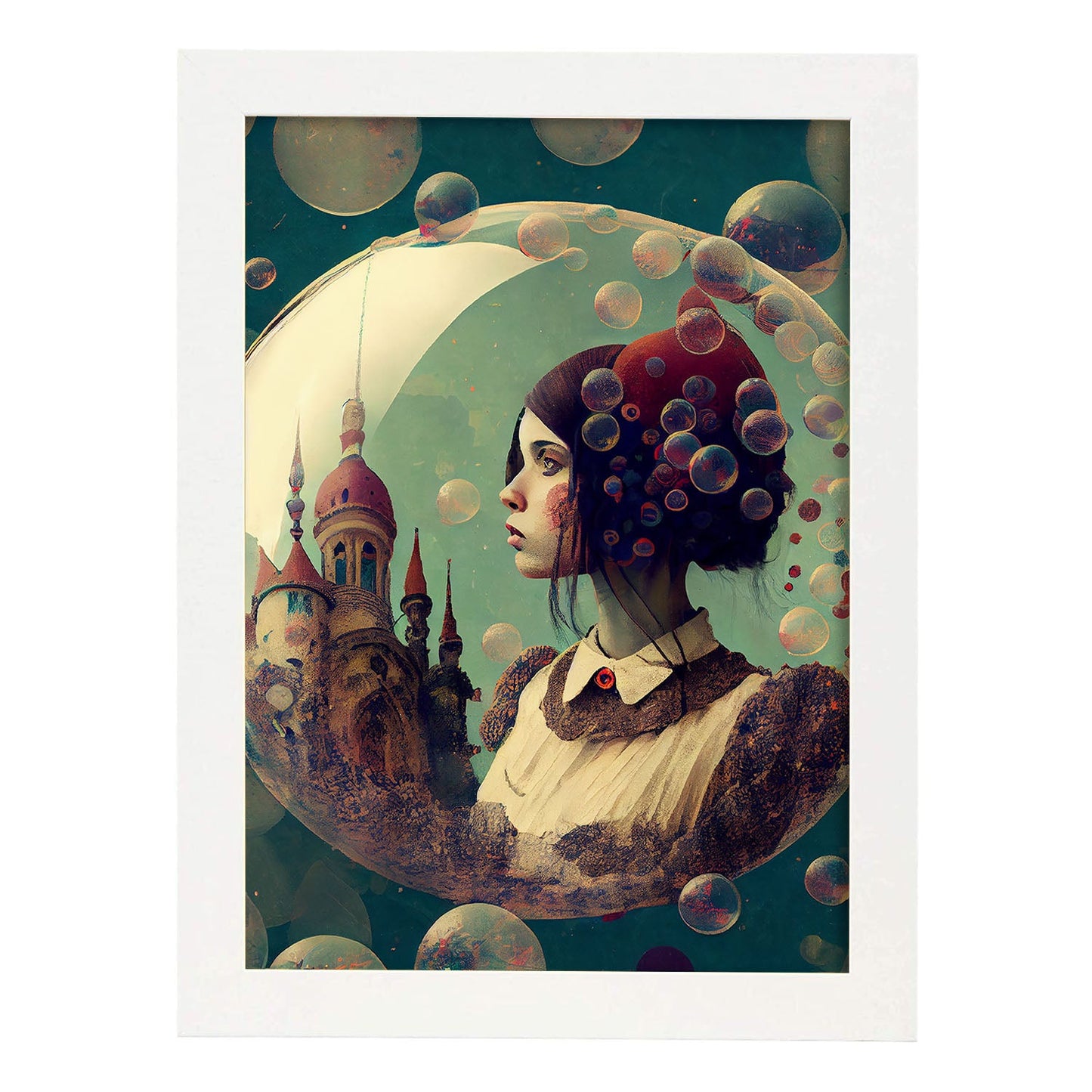 Nacnic hay infinitas posibilidades vintage raras 60. estampados de arte estético de pared para el diseño de dormitorio o sala de estar.-Artwork-Nacnic-A4-Marco Blanco-Nacnic Estudio SL