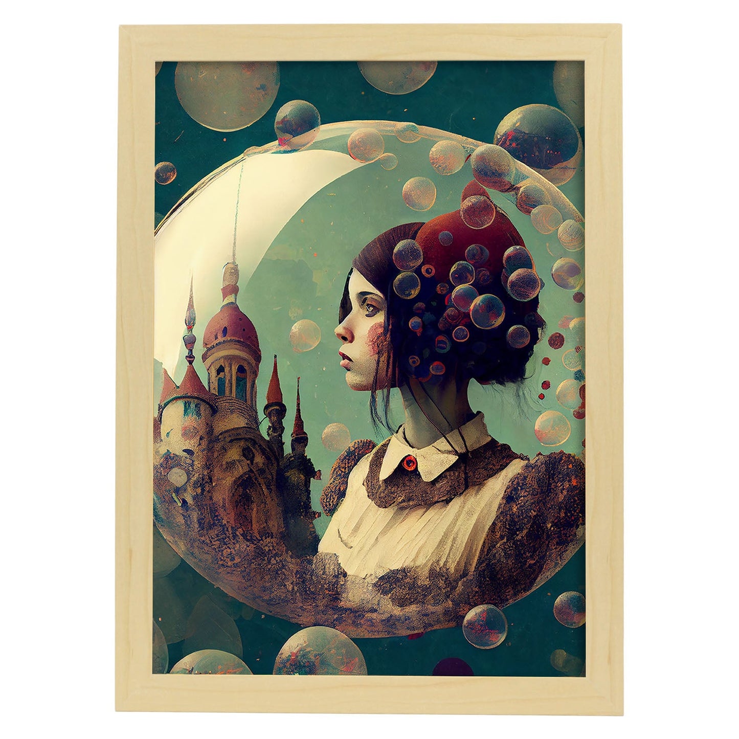 Nacnic hay infinitas posibilidades vintage raras 60. estampados de arte estético de pared para el diseño de dormitorio o sala de estar.-Artwork-Nacnic-A4-Marco Madera clara-Nacnic Estudio SL