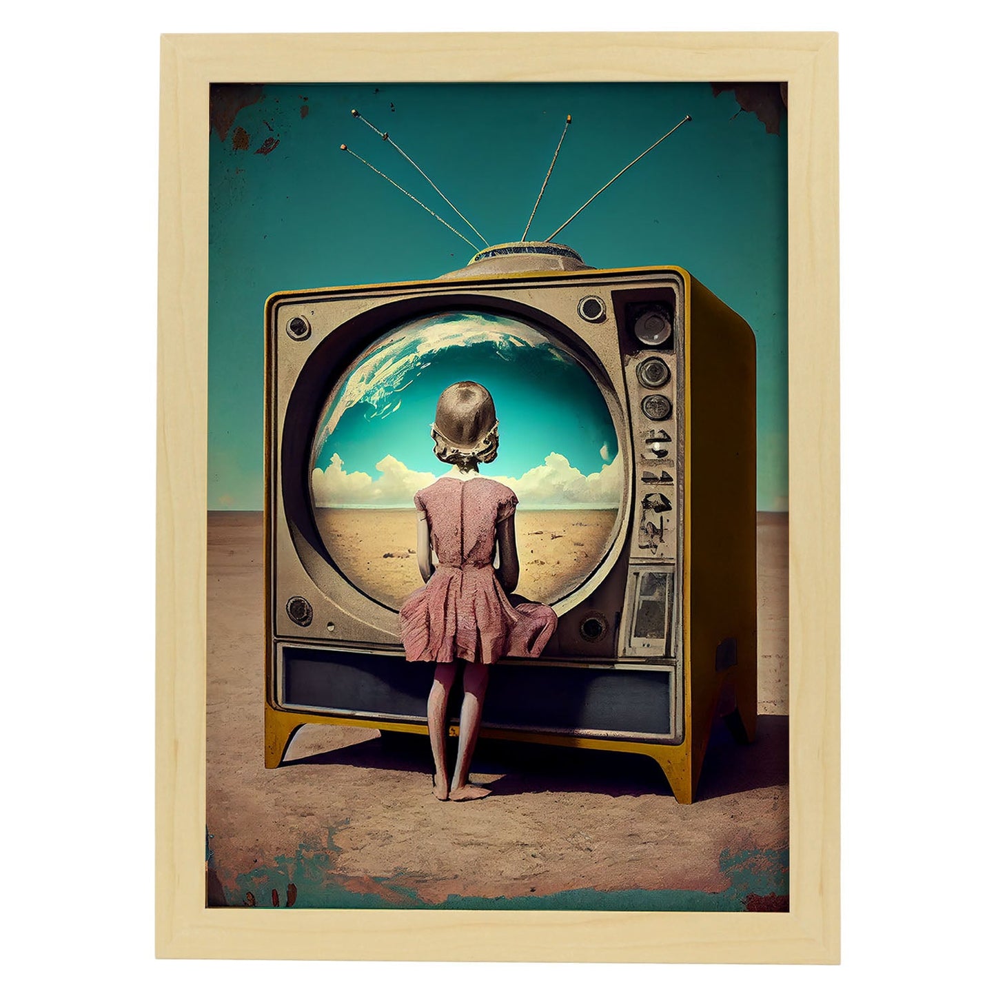 Nacnic hay infinitas posibilidades Vintage Weird 173. estampados de arte estético de pared para el diseño de dormitorio o sala de estar.-Artwork-Nacnic-A4-Marco Madera clara-Nacnic Estudio SL