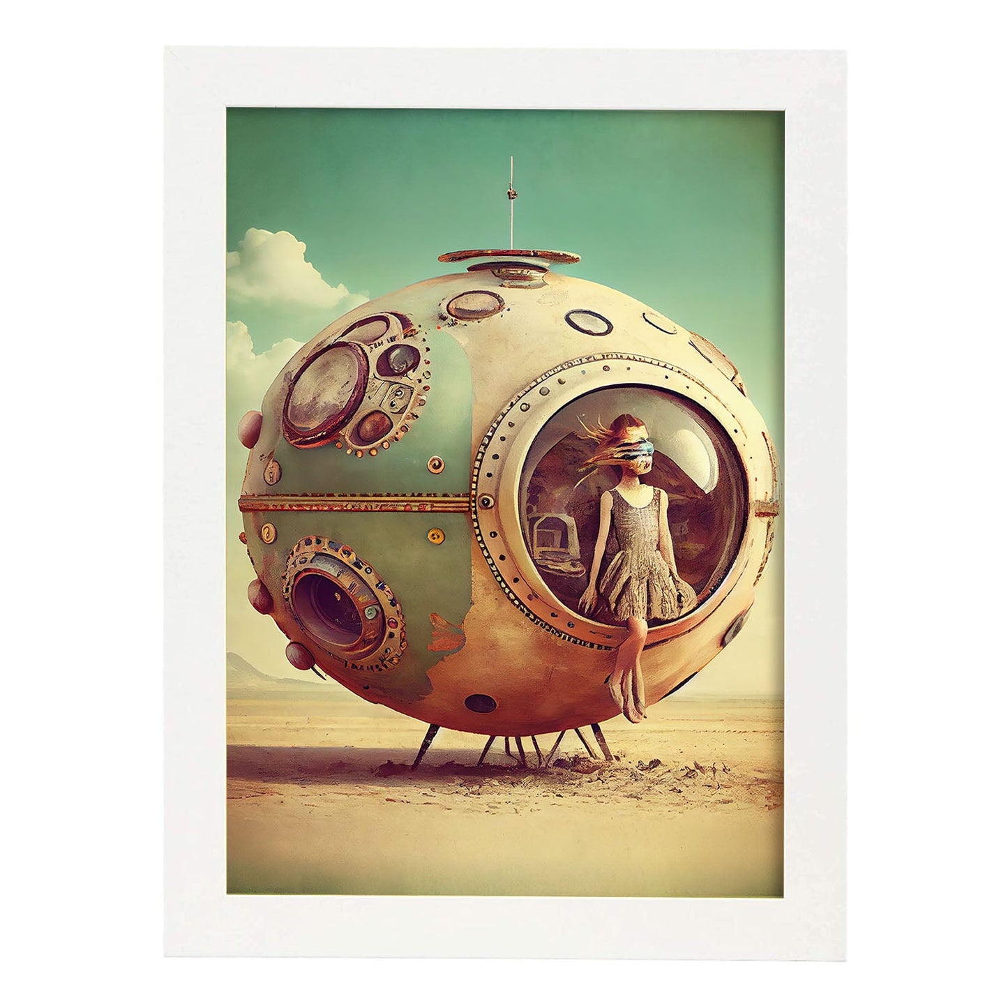 Nacnic hay infinitas posibilidades Vintage Weird 206. estampados de arte estético de pared para el diseño de dormitorio o sala de estar.-Artwork-Nacnic-A4-Marco Blanco-Nacnic Estudio SL