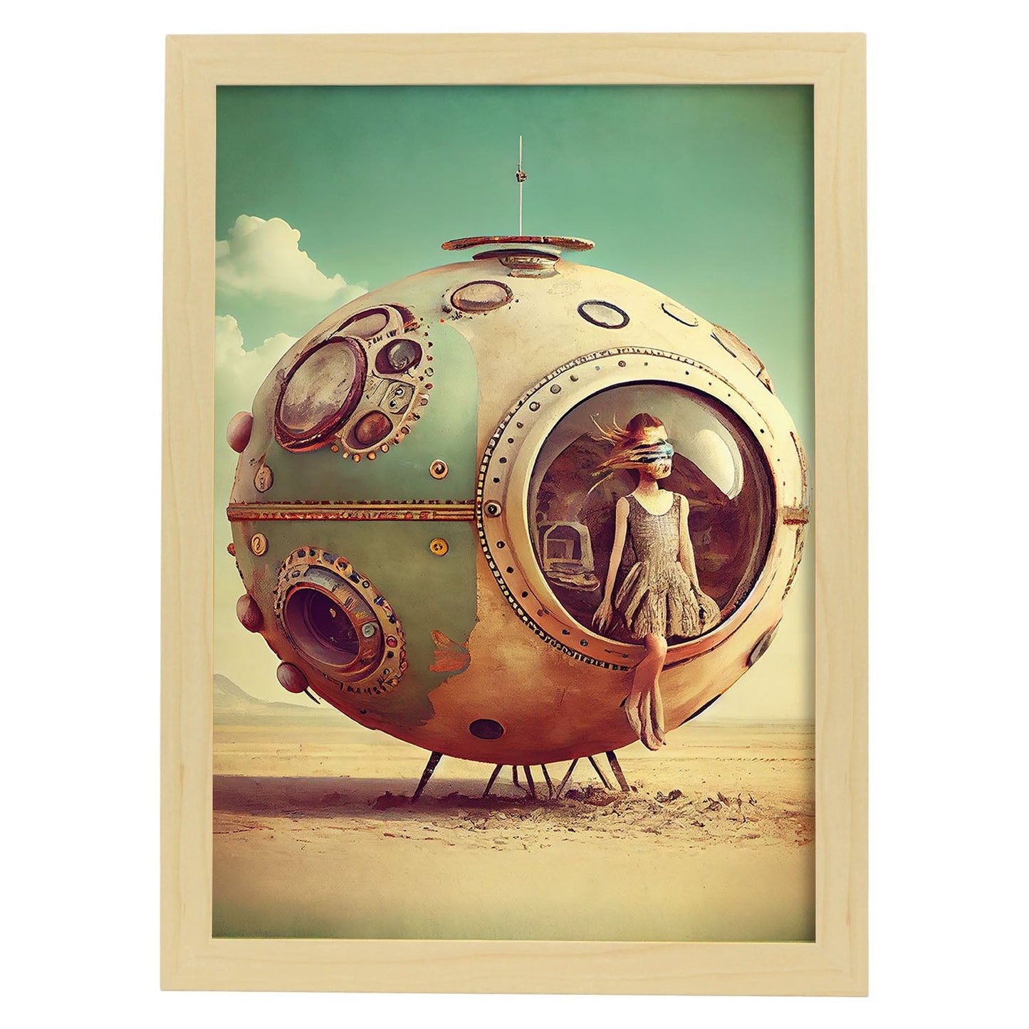 Nacnic hay infinitas posibilidades Vintage Weird 206. estampados de arte estético de pared para el diseño de dormitorio o sala de estar.-Artwork-Nacnic-A4-Marco Madera clara-Nacnic Estudio SL