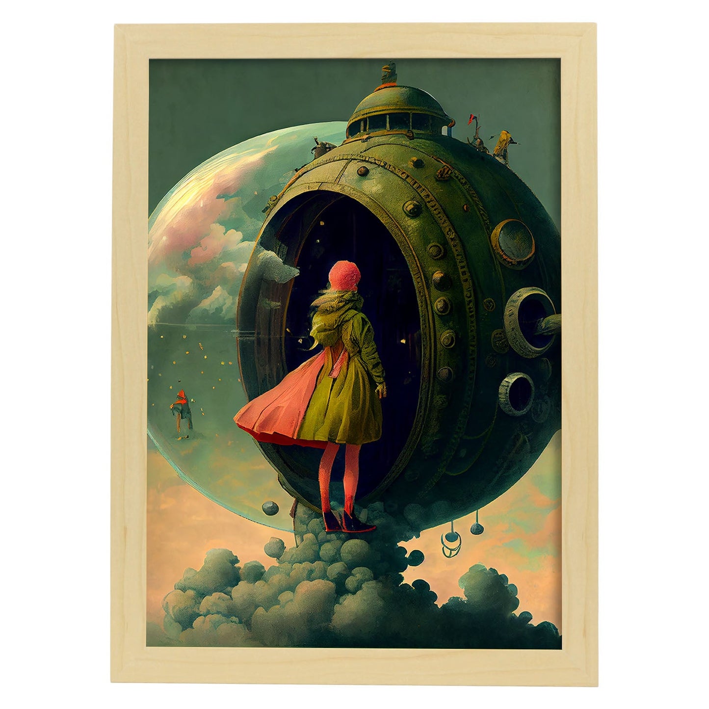 Nacnic hay infinitas posibilidades Vintage Weird 207. estampados de arte estético de pared para el diseño de dormitorio o sala de estar.-Artwork-Nacnic-A4-Marco Madera clara-Nacnic Estudio SL
