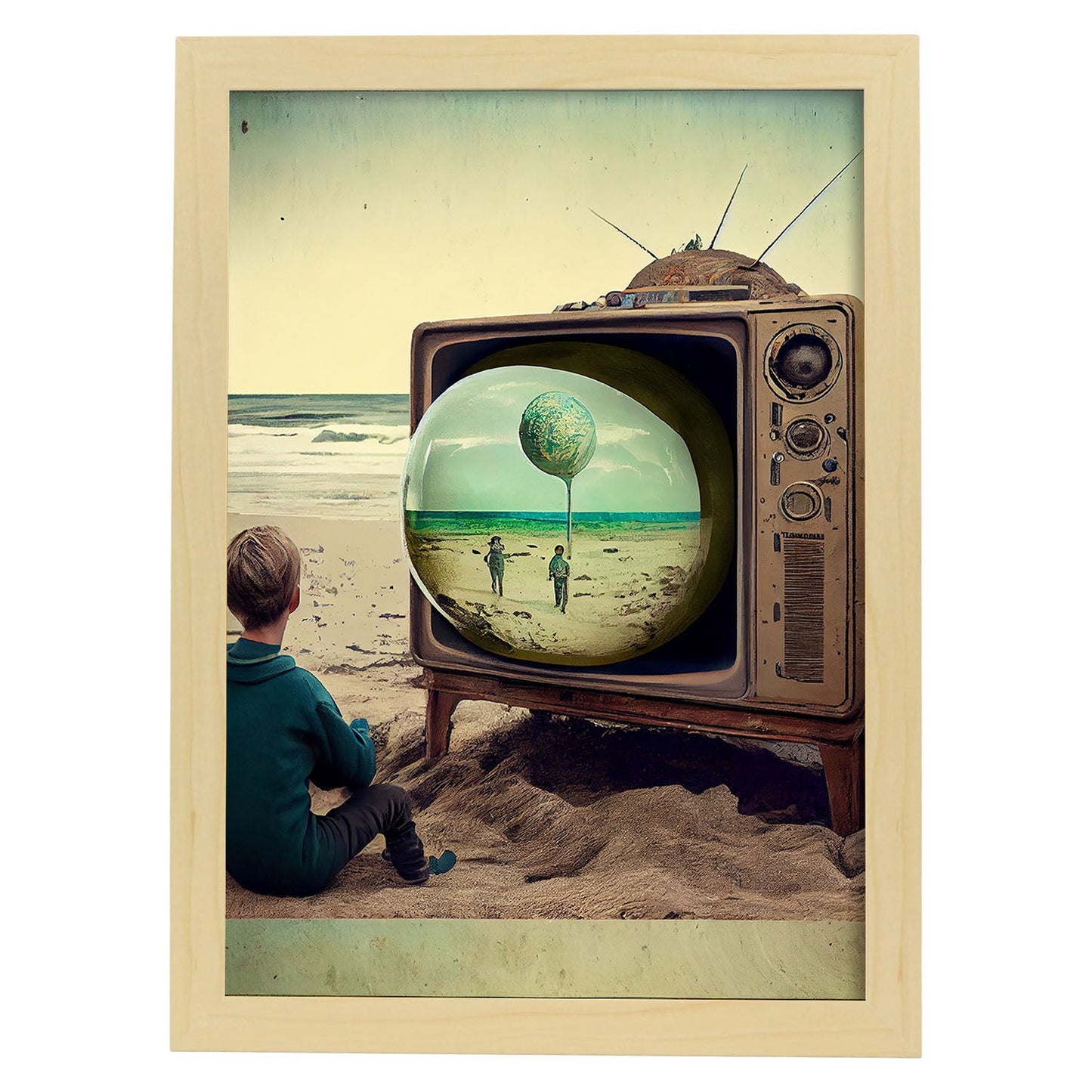 Nacnic hay infinitas posibilidades Vintage Weird 220. estampados de arte estético de pared para el diseño de dormitorio o sala de estar.-Artwork-Nacnic-A4-Marco Madera clara-Nacnic Estudio SL