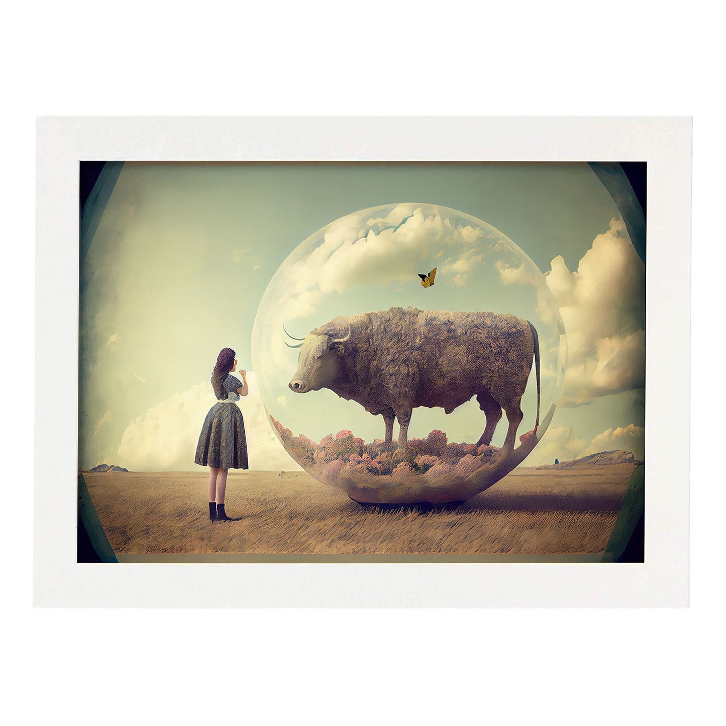 Nacnic hay infinitas posibilidades Vintage Weird 258. estampados de arte estético de pared para el diseño de dormitorio o sala de estar.-Artwork-Nacnic-A4-Marco Blanco-Nacnic Estudio SL