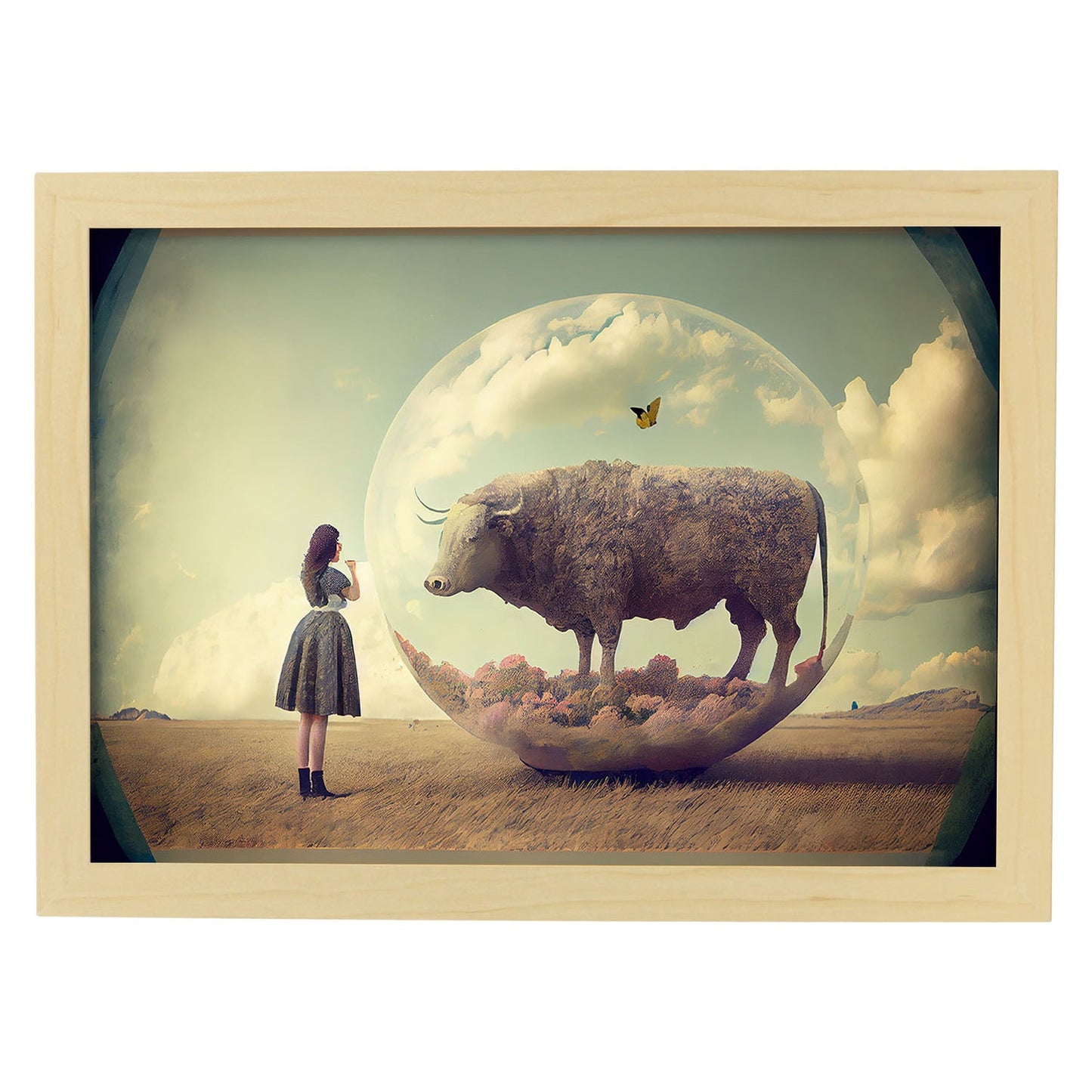Nacnic hay infinitas posibilidades Vintage Weird 258. estampados de arte estético de pared para el diseño de dormitorio o sala de estar.-Artwork-Nacnic-A4-Marco Madera clara-Nacnic Estudio SL