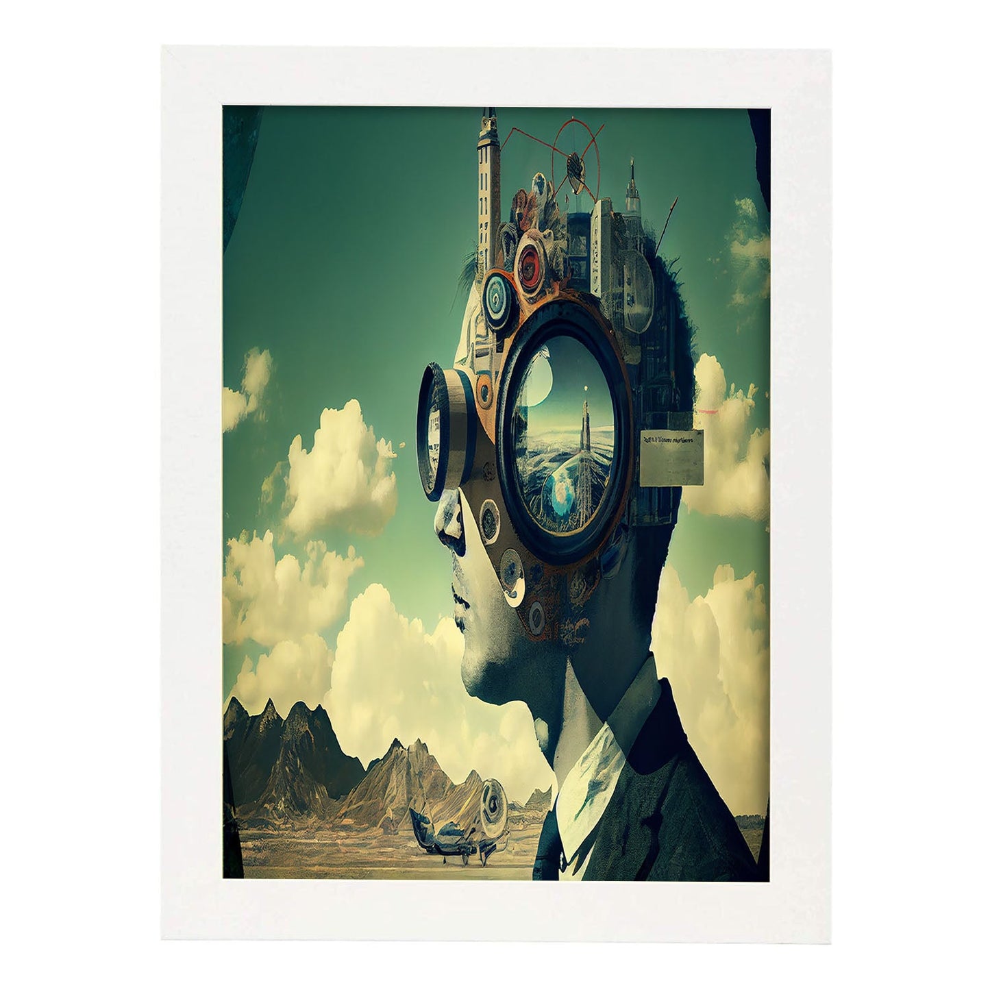 Nacnic hay infinitas posibilidades Vintage Weird 70. estampados de arte estético de pared para el diseño de dormitorio o sala de estar.-Artwork-Nacnic-A4-Marco Blanco-Nacnic Estudio SL