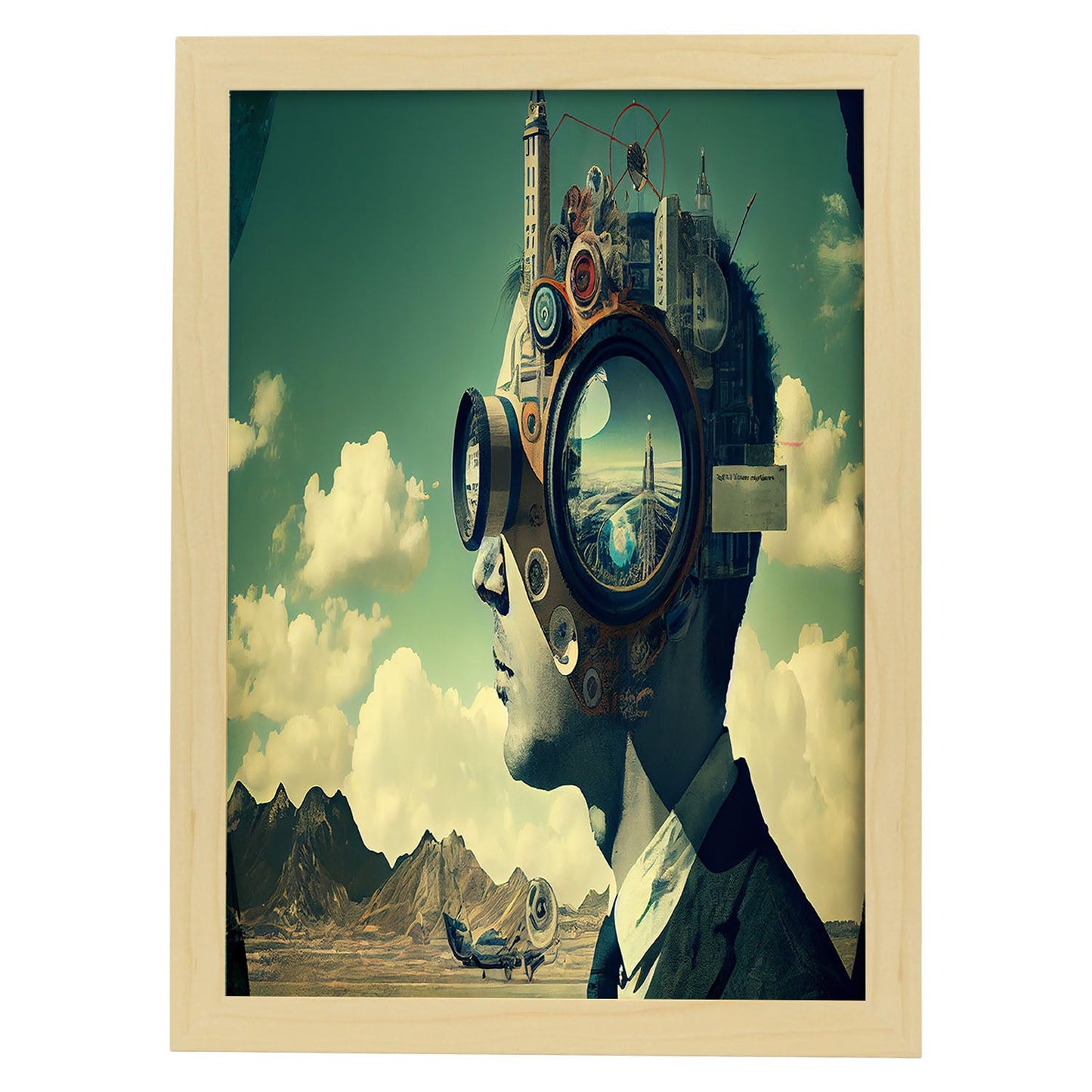 Nacnic hay infinitas posibilidades Vintage Weird 70. estampados de arte estético de pared para el diseño de dormitorio o sala de estar.-Artwork-Nacnic-A4-Marco Madera clara-Nacnic Estudio SL