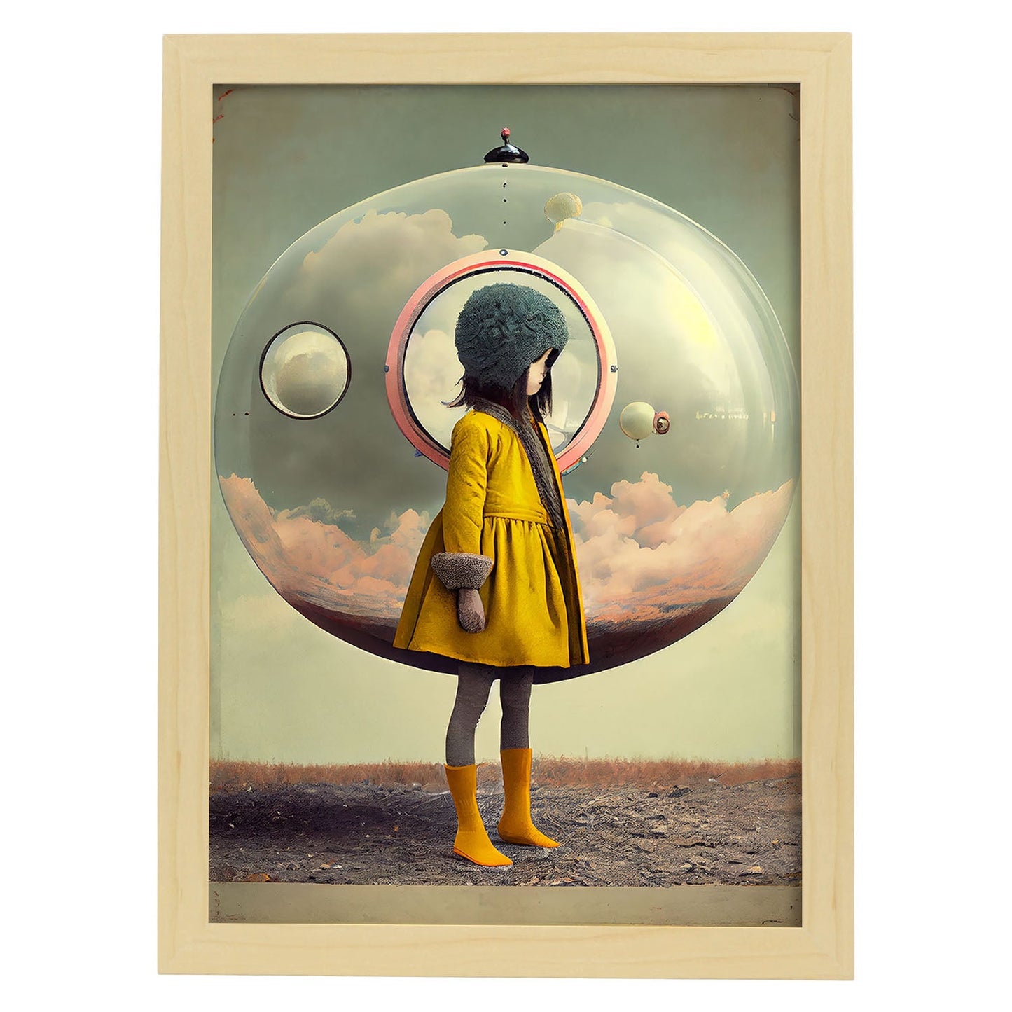 Nacnic hay infinitas posibilidades Vintage Weird 71. estampados de arte estético de pared para el diseño de dormitorio o sala de estar.-Artwork-Nacnic-A4-Marco Madera clara-Nacnic Estudio SL