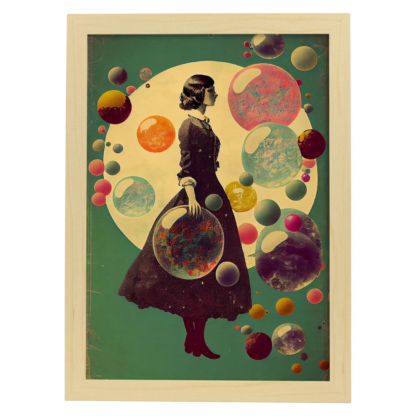Nacnic hay infinitas posibilidades Vintage Weird 79. estampados de arte estético de pared para el diseño de dormitorio o sala de estar.-Artwork-Nacnic-A4-Marco Madera clara-Nacnic Estudio SL